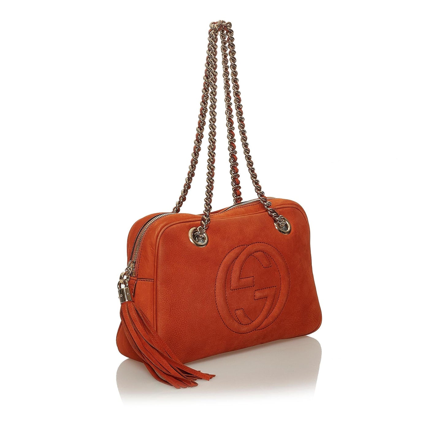Gucci Soho Nubuck SHG Leather Calf Orange Chain Shoulder Bag