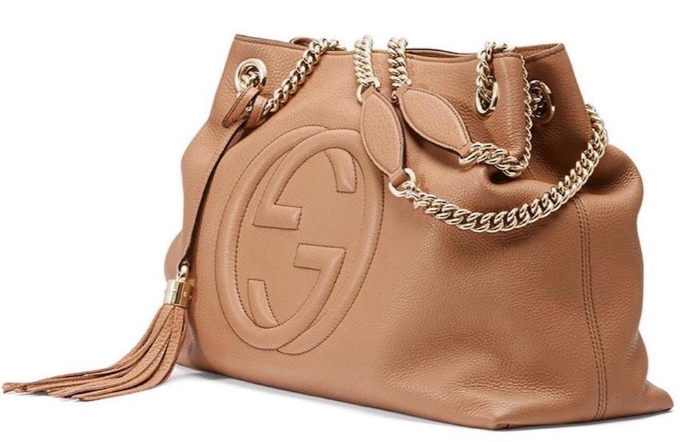 Gucci PEBBLED SOHO Calfskin Medium Chain Shoulder Bag