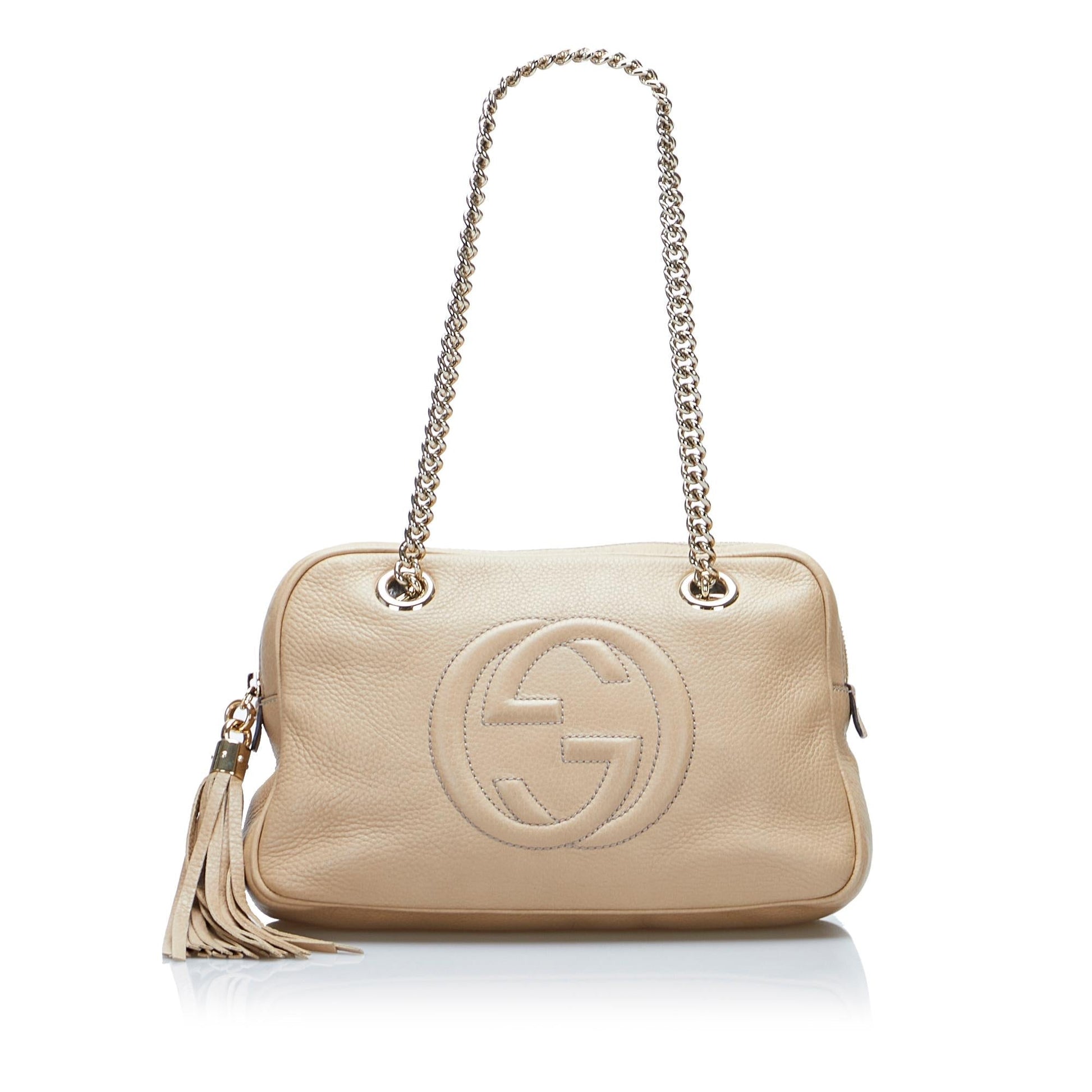 Gucci Soho SHG-F3ru3y Calf Brown Chain Shoulder Bag