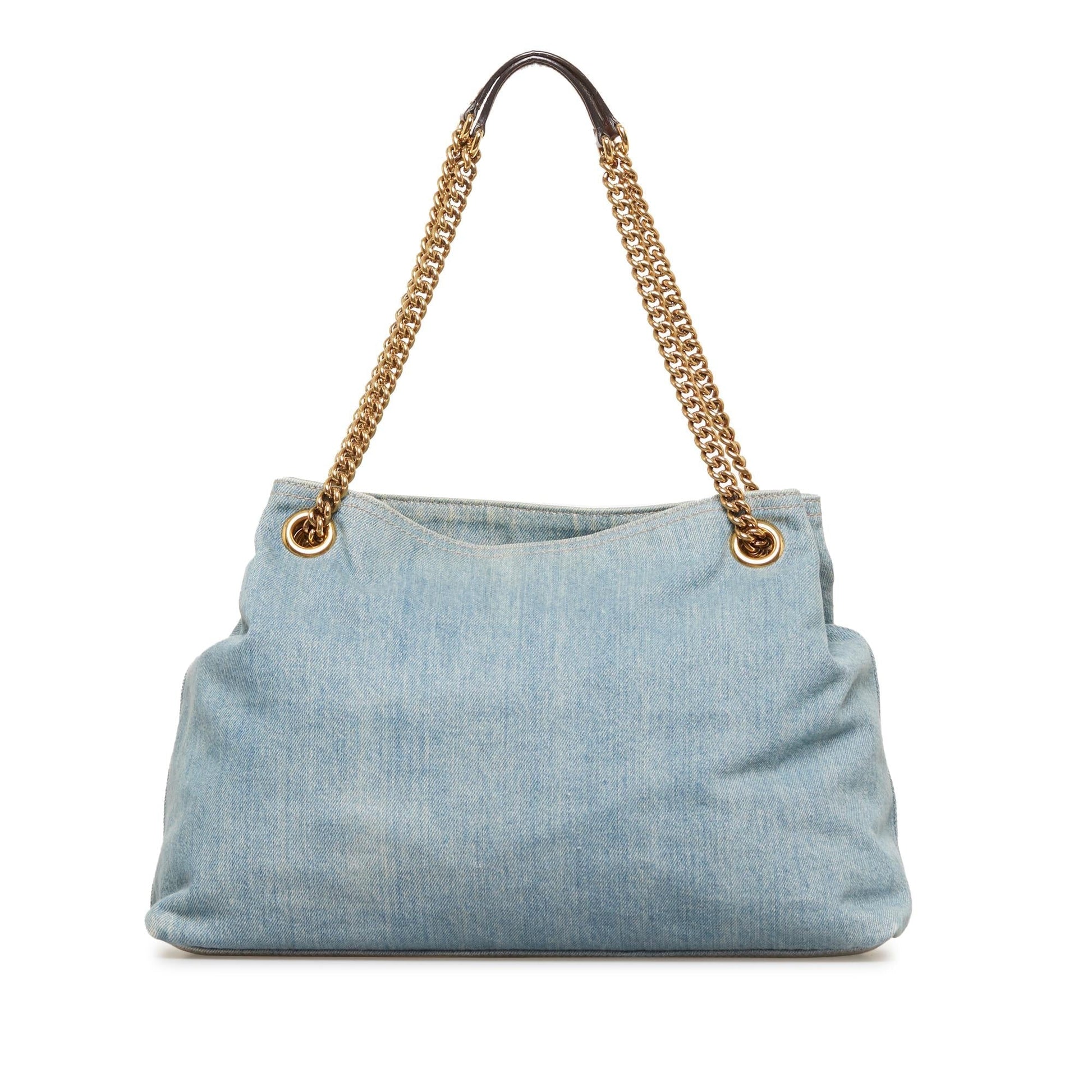 Gucci Soho SHG-6Wwvpi Denim Blue Chain Shoulder Bag