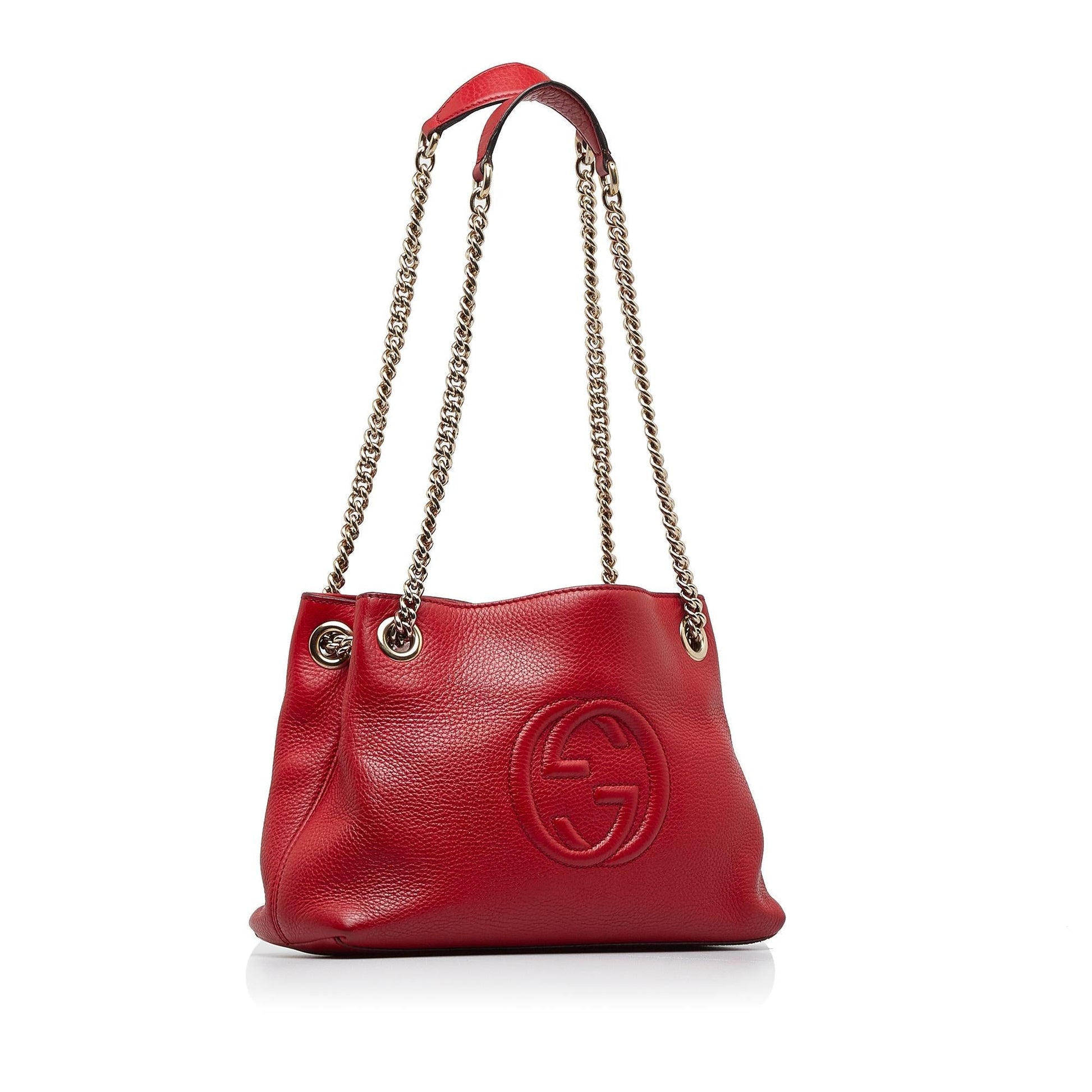 Gucci Soho SHG-6DEGXi Calf Red Chain Shoulder Bag