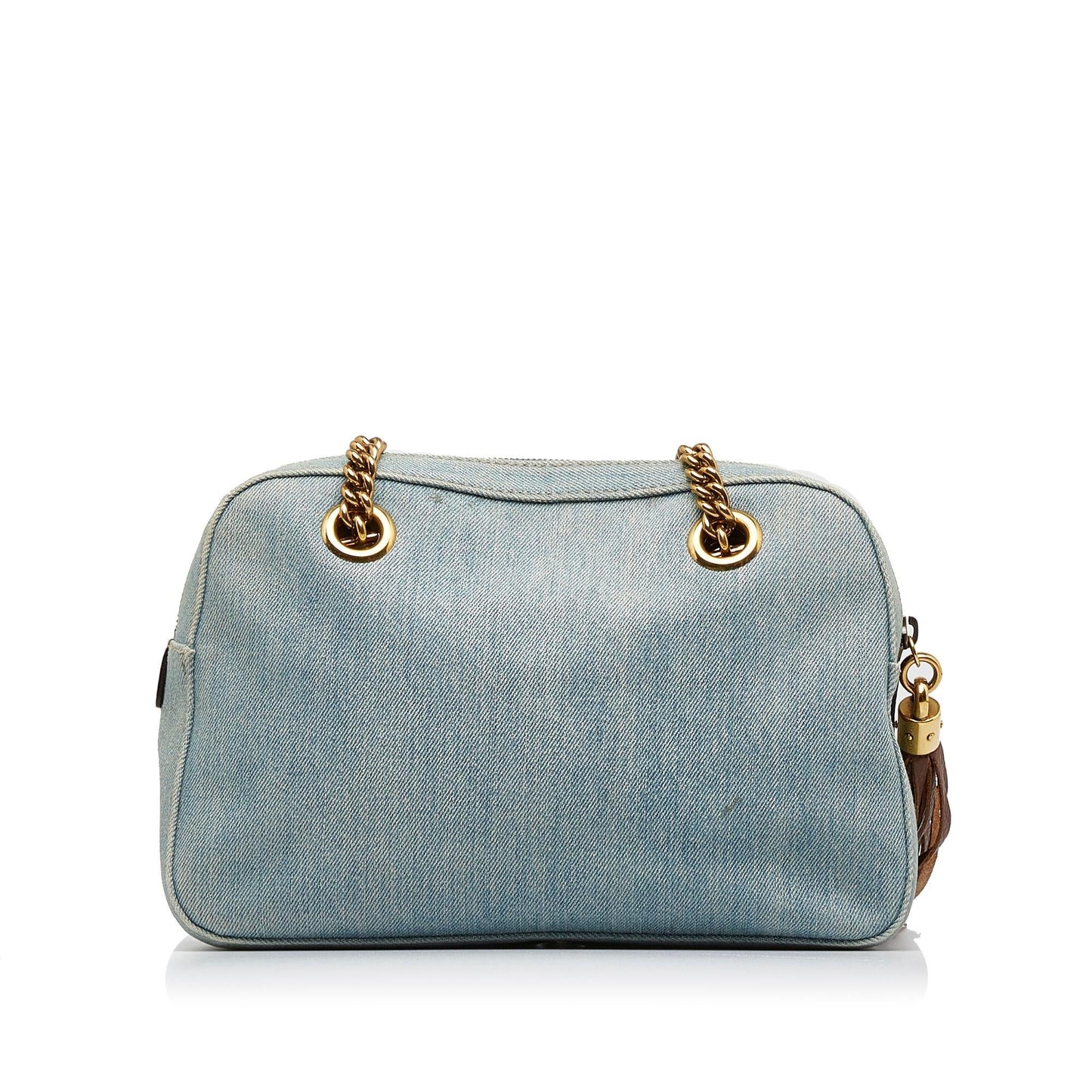 Gucci Soho SHG-W4l9Vq Denim Blue Chain Shoulder Bag