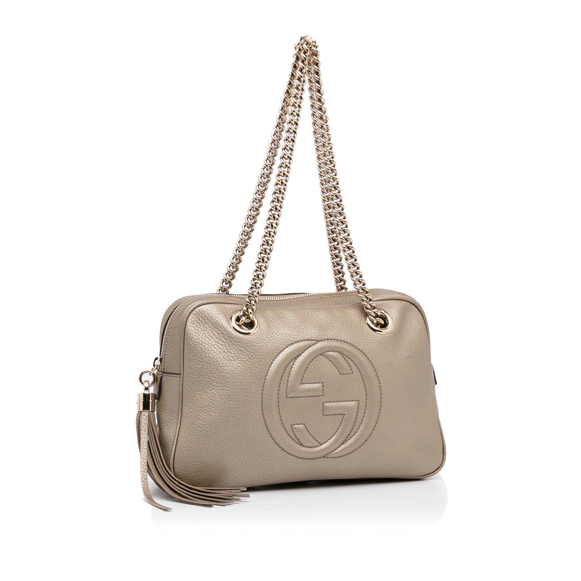 Gucci Soho SHG-X28jZA Calf Gold Chain Shoulder Bag