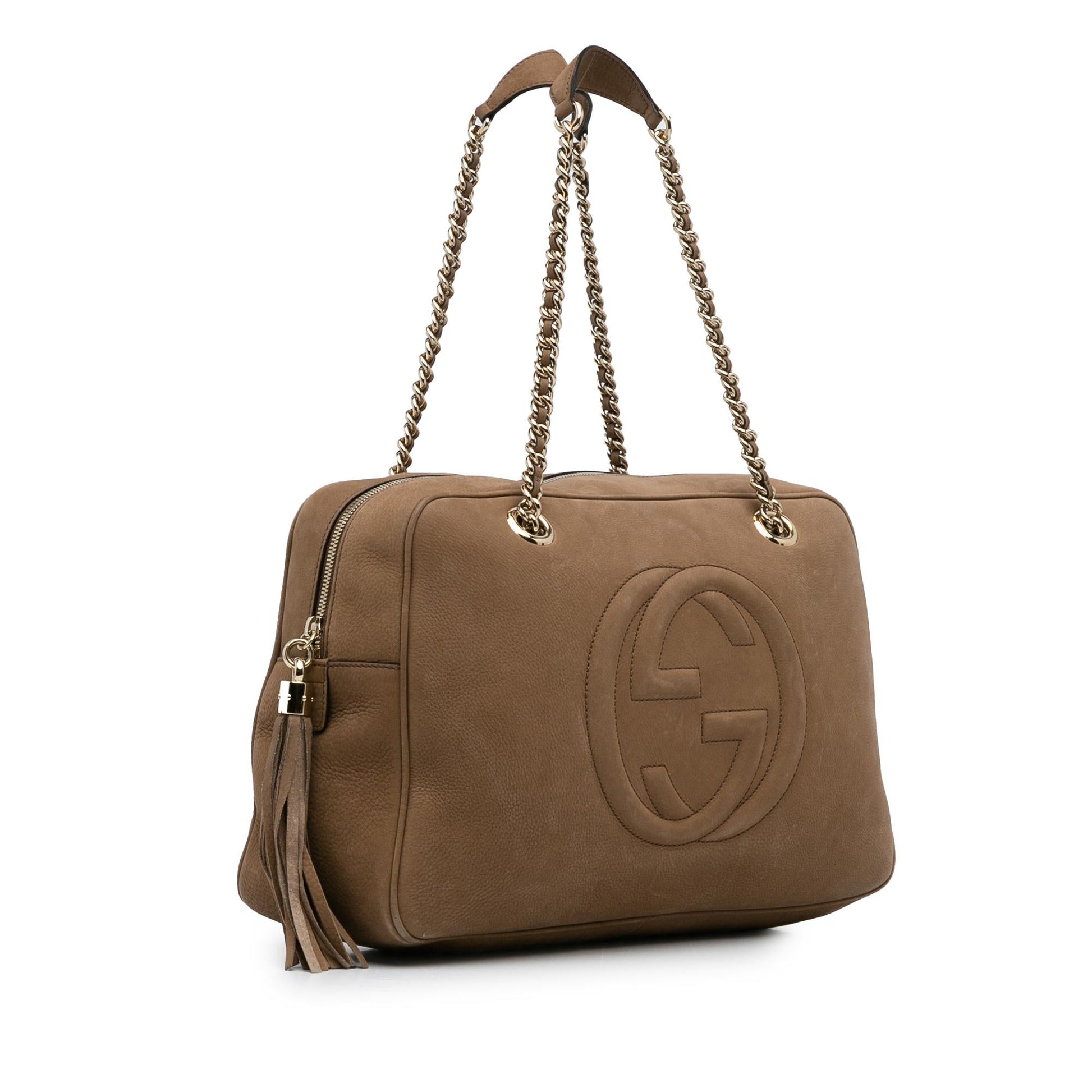 Gucci Soho SHG-NQVrkZ Calf Brown Chain Shoulder Bag