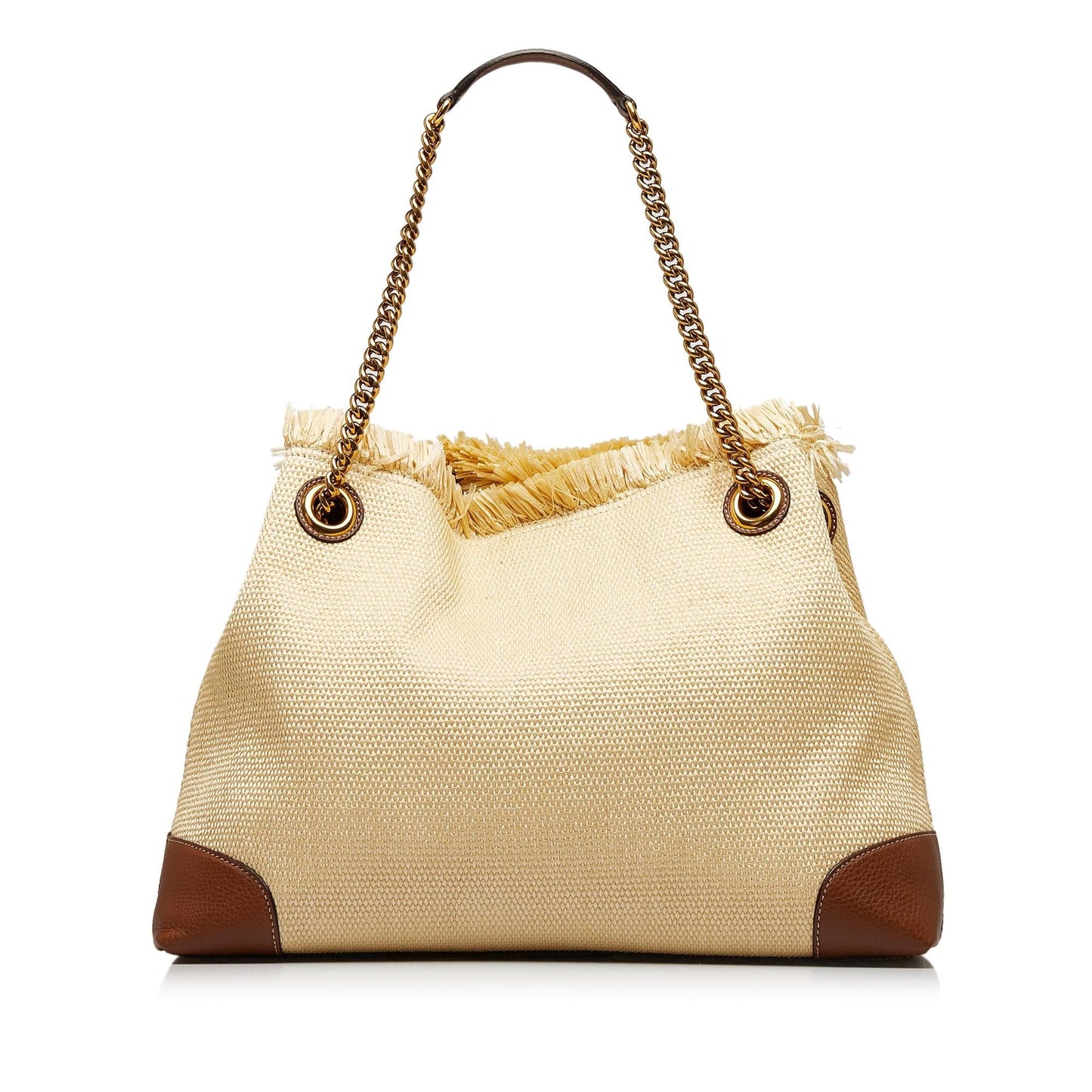 Gucci Soho SHG-TXcRsL Raffia Brown Chain Shoulder Bag