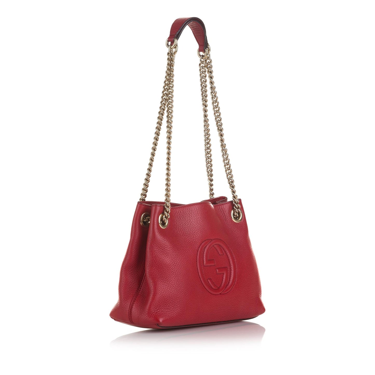 Gucci Soho SHG-3nWKJF Calf Red Chain Tote Bag