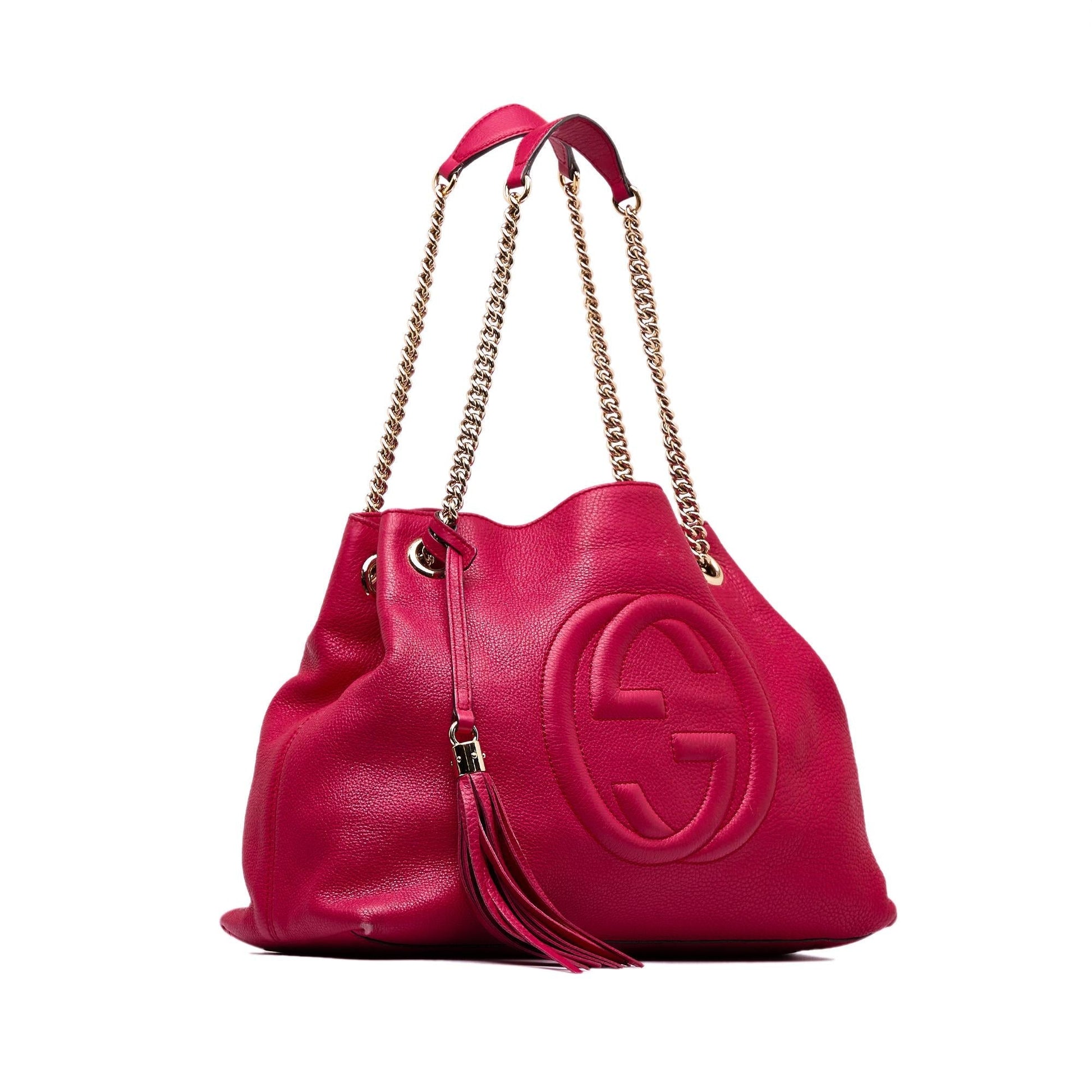 Gucci Soho SHG-ZrEU4v Calf Pink Chain Tote Bag