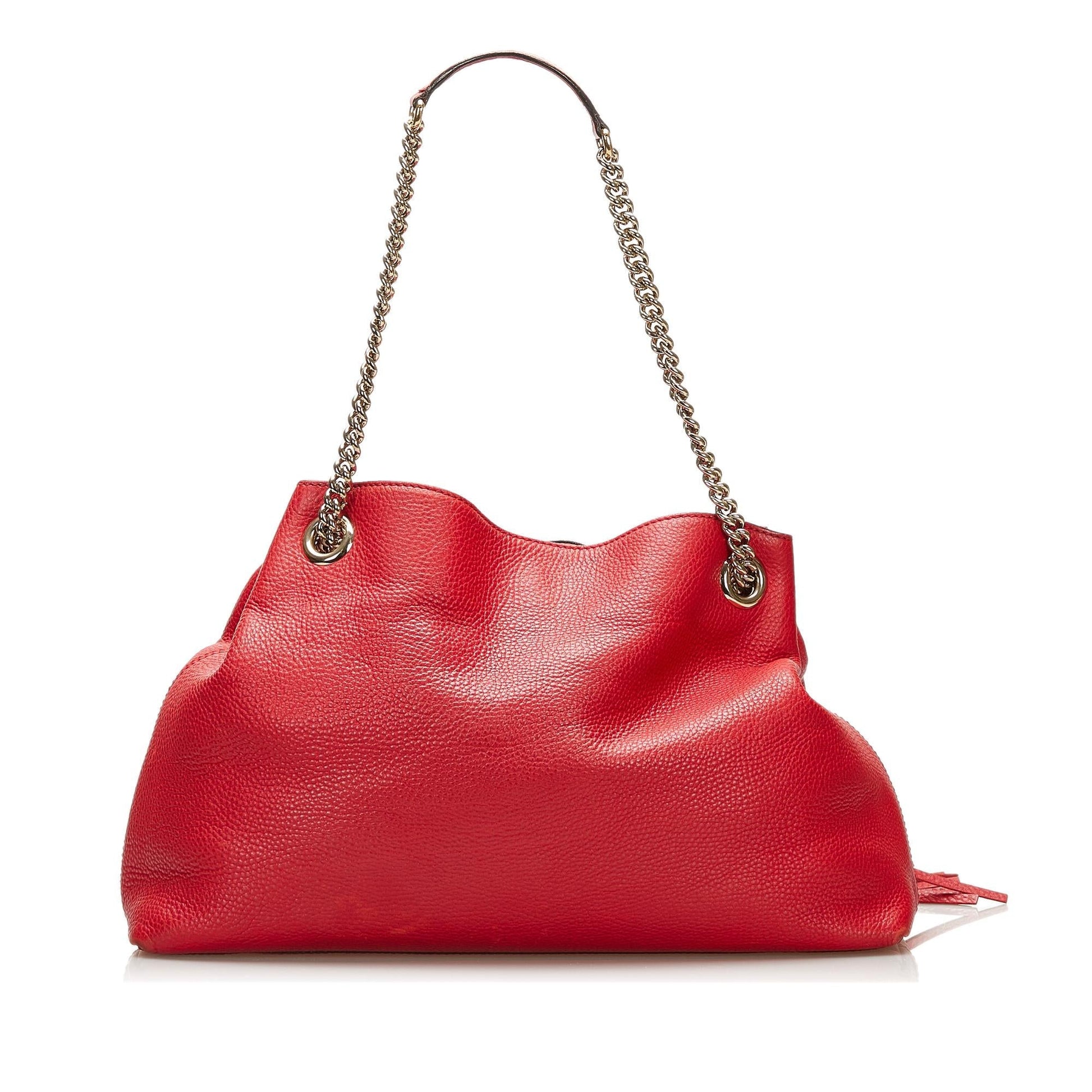 Gucci Soho SHG Calf Red Chain Tote Bag