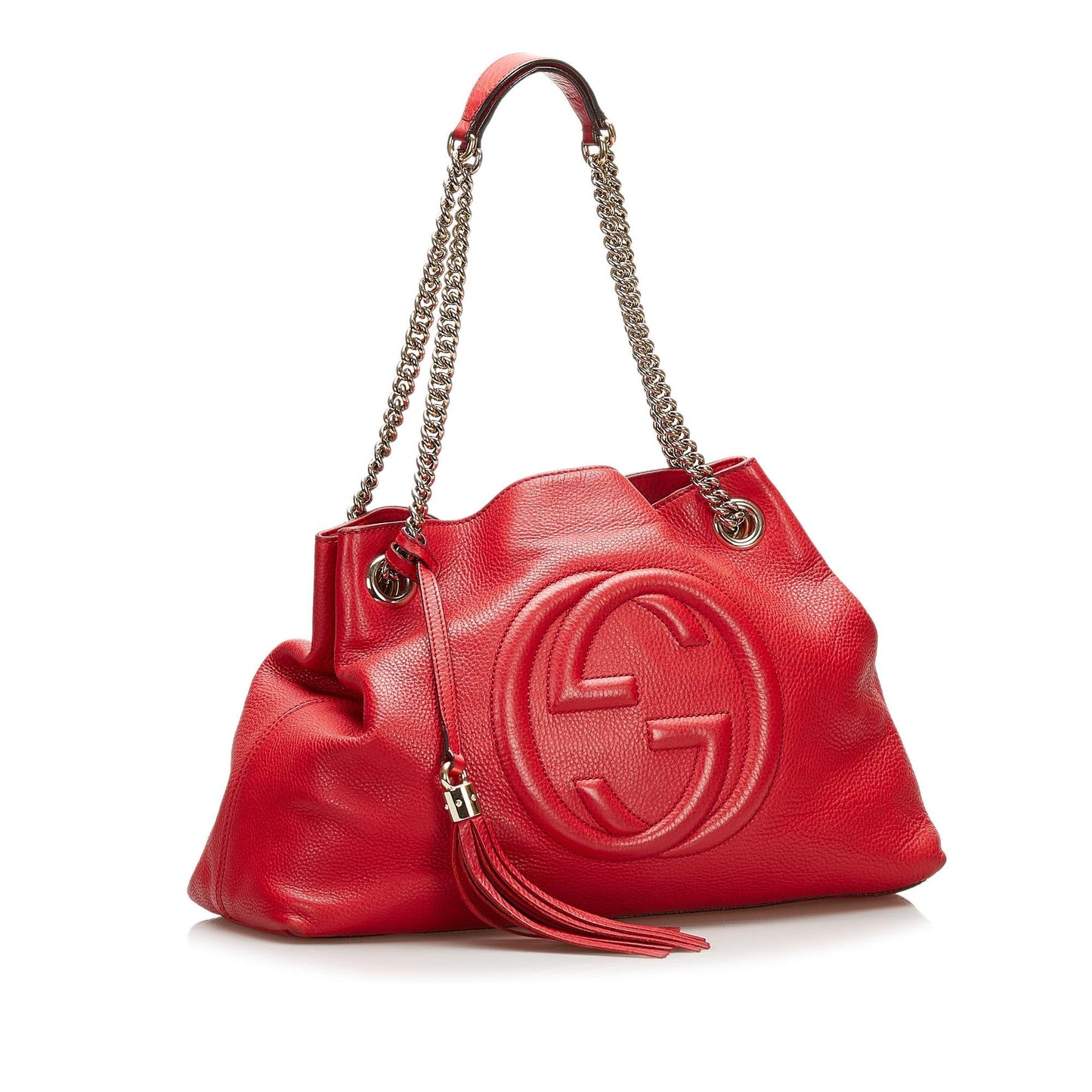 Gucci Soho SHG Calf Red Chain Tote Bag