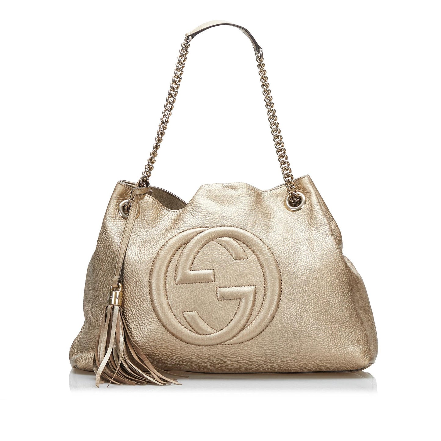 Gucci Soho SHG-yW04Lh Calf Gold Chain Tote Bag