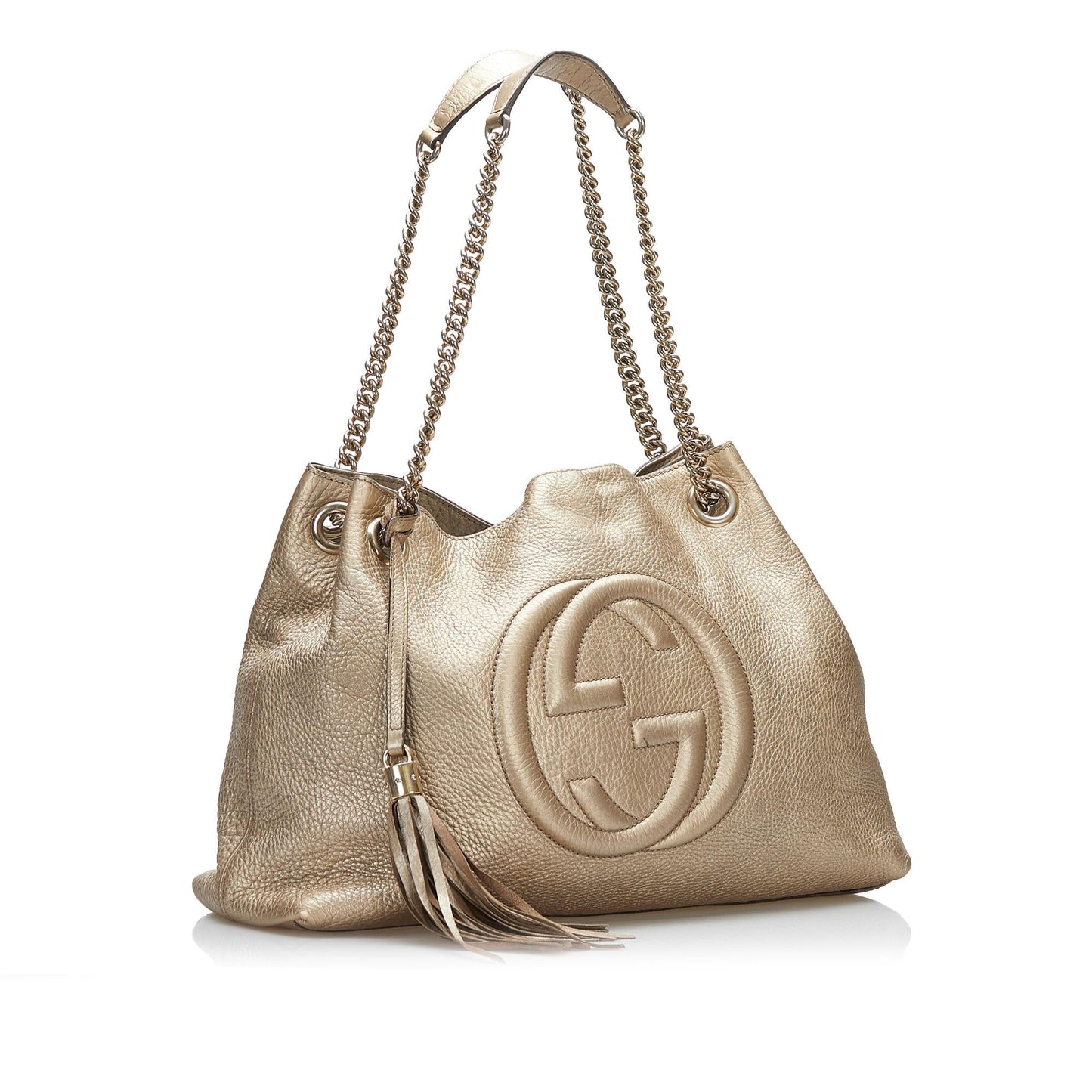 Gucci Soho SHG-yW04Lh Calf Gold Chain Tote Bag