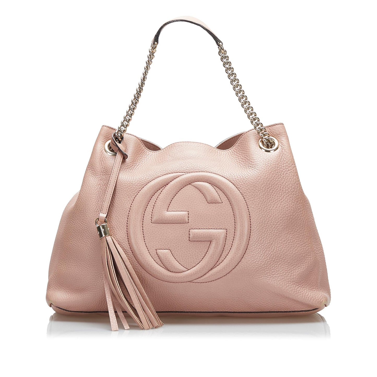Gucci Soho SHG-X5Le0A Calf Pink Chain Tote Bag