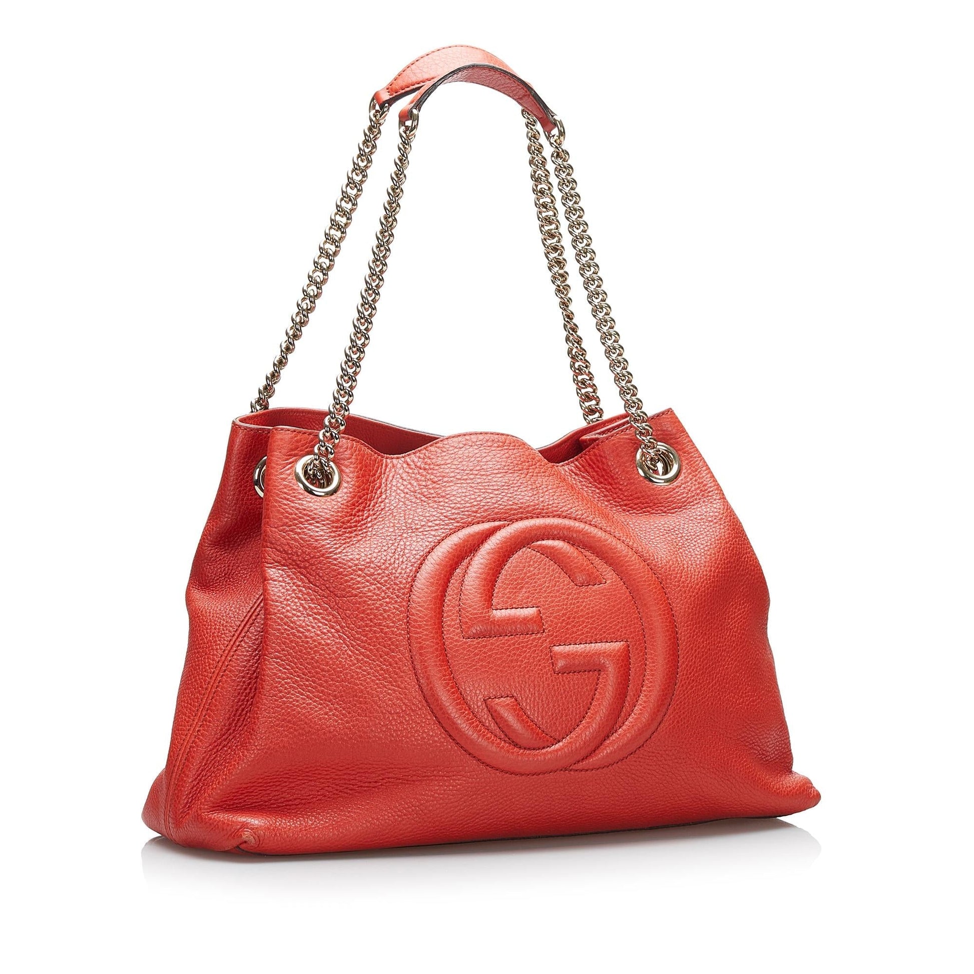 Gucci Soho SHG-kVCDMw Calf Red Chain Tote Bag