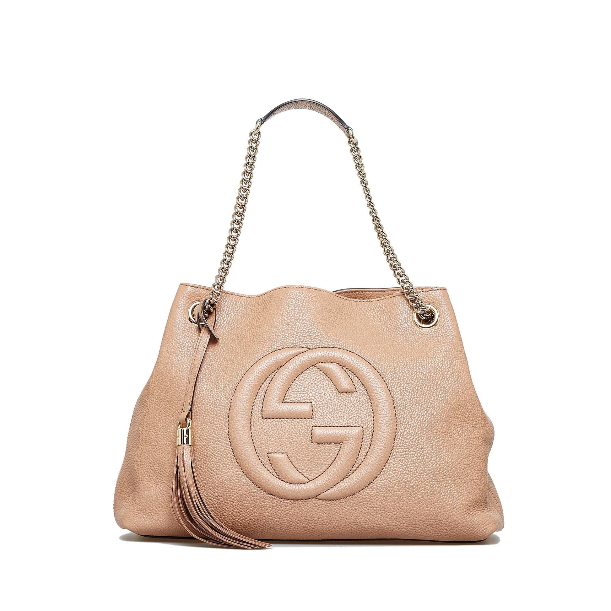 Gucci Soho SHG-2O1yVN Calf Brown Chain Tote Bag