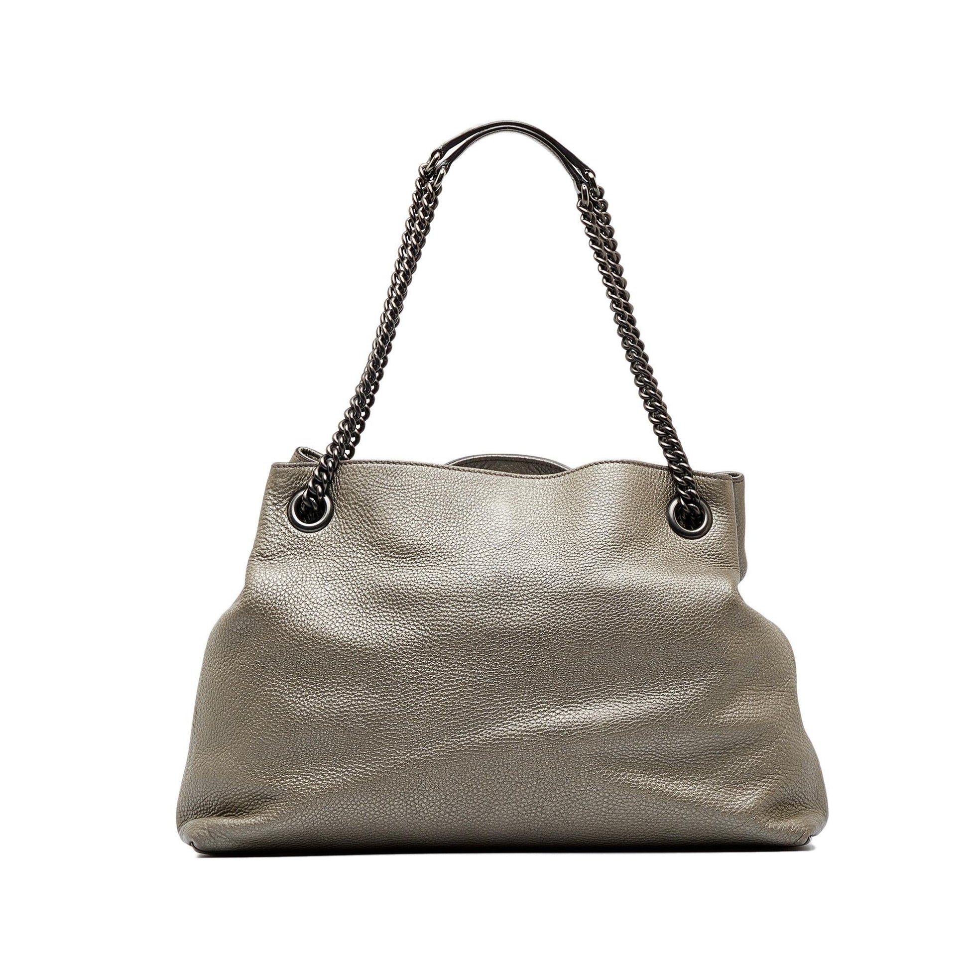 Gucci Soho SHG-ZmCwNr Calf Grey Chain Tote Bag