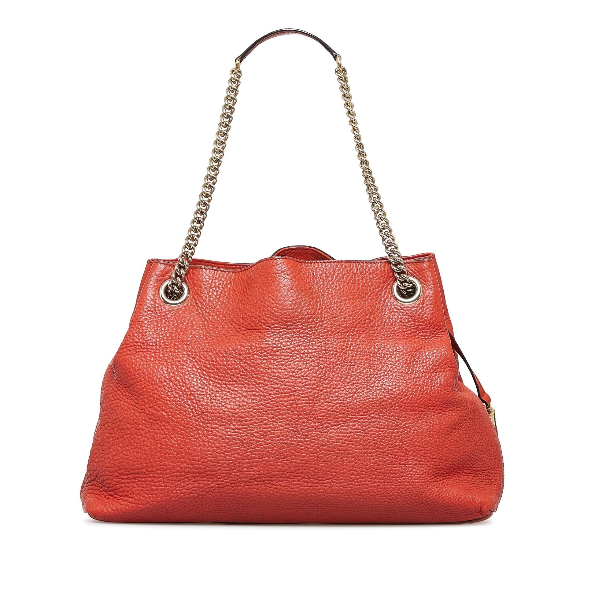 Gucci Soho SHG-bPjKBE Calf Orange Chain Tote Bag