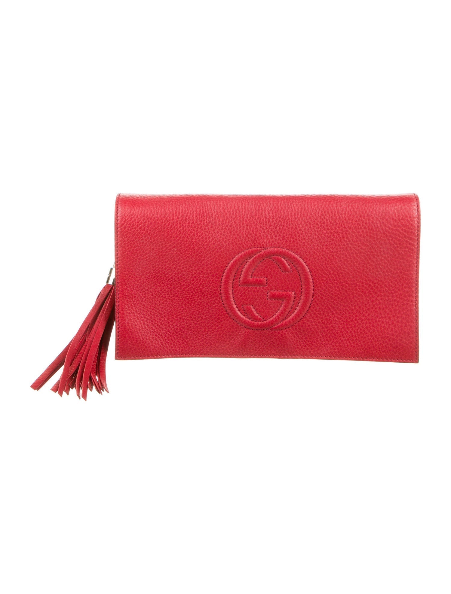Gucci Soho Envelope Tassel Leather Clutch Bag