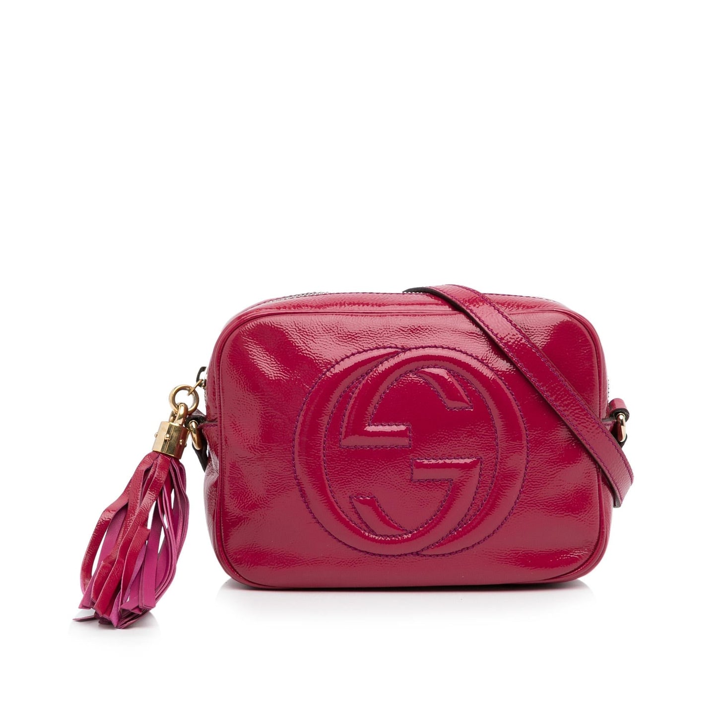 Gucci Soho Disco SHG-dj4847 Leather Patent Pink Crossbody Bag
