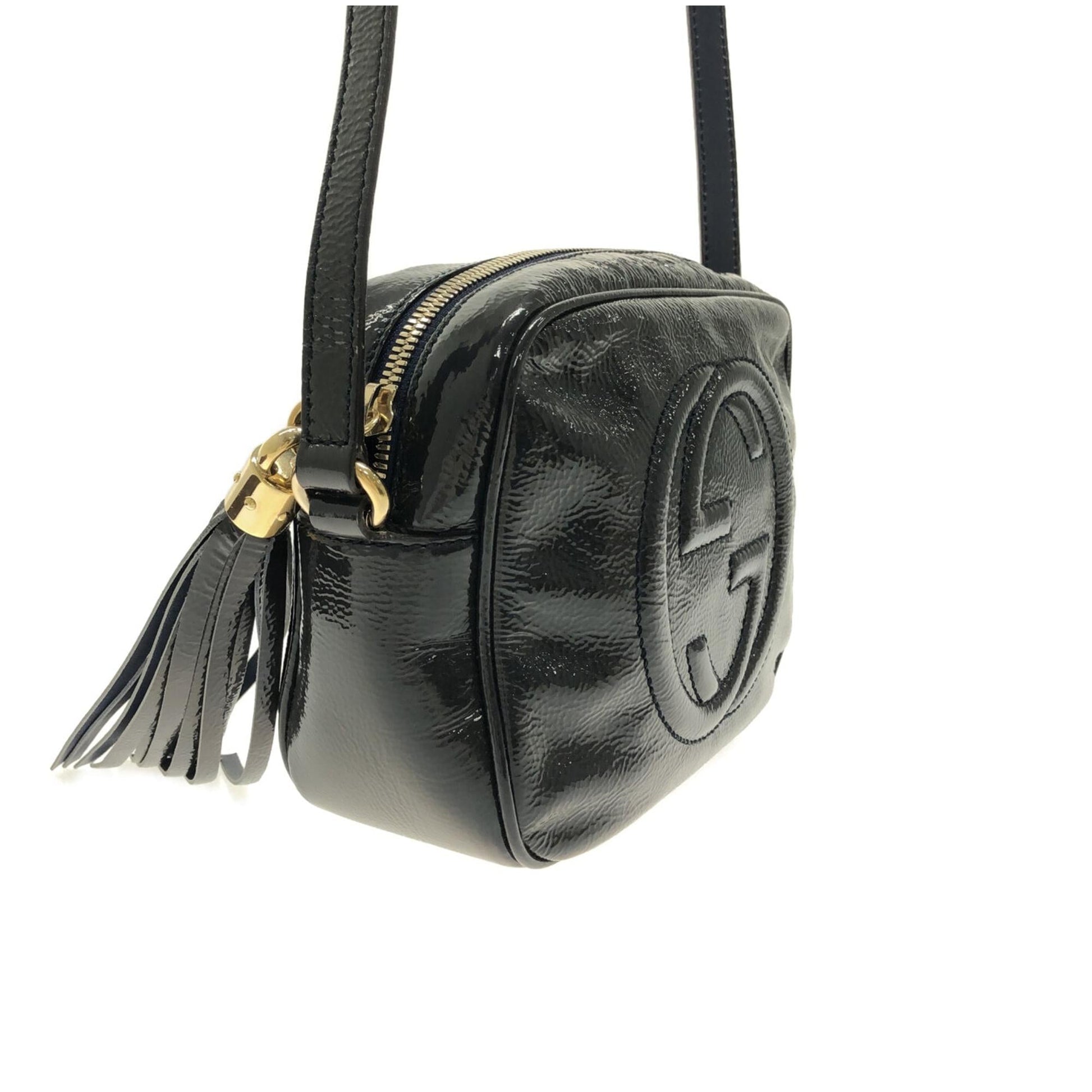 Gucci Soho Disco SHG-yvLohB Leather Patent Black Crossbody Bag