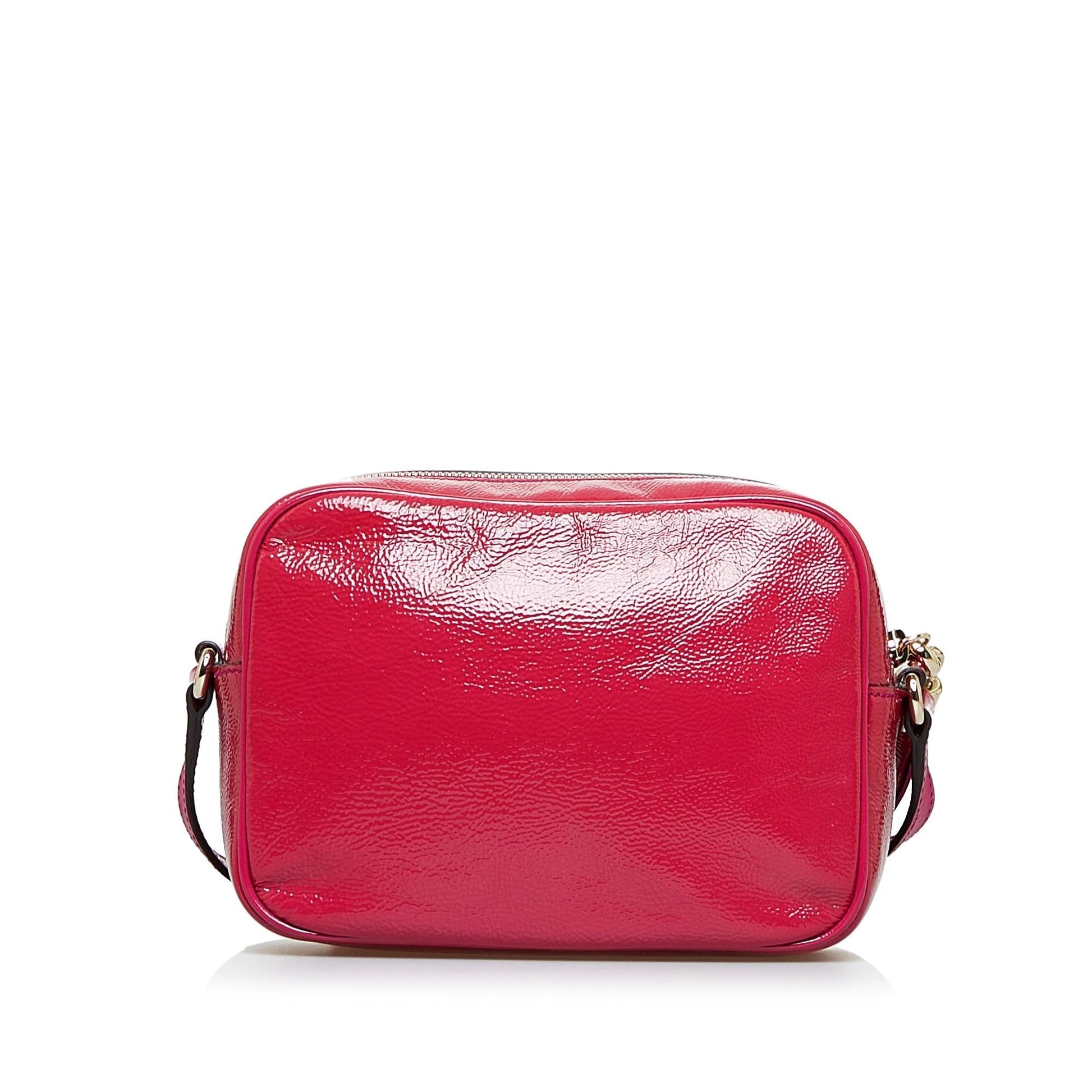 Gucci Soho Disco SHG-8cyfYf Leather Patent Pink Crossbody Bag