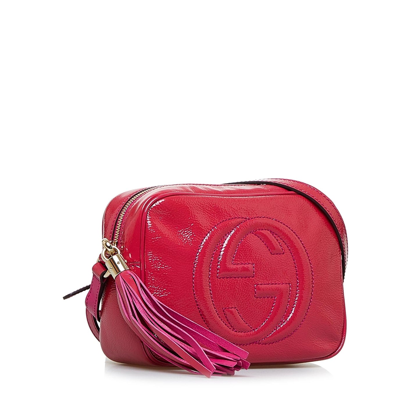 Gucci Soho Disco SHG-8cyfYf Leather Patent Pink Crossbody Bag