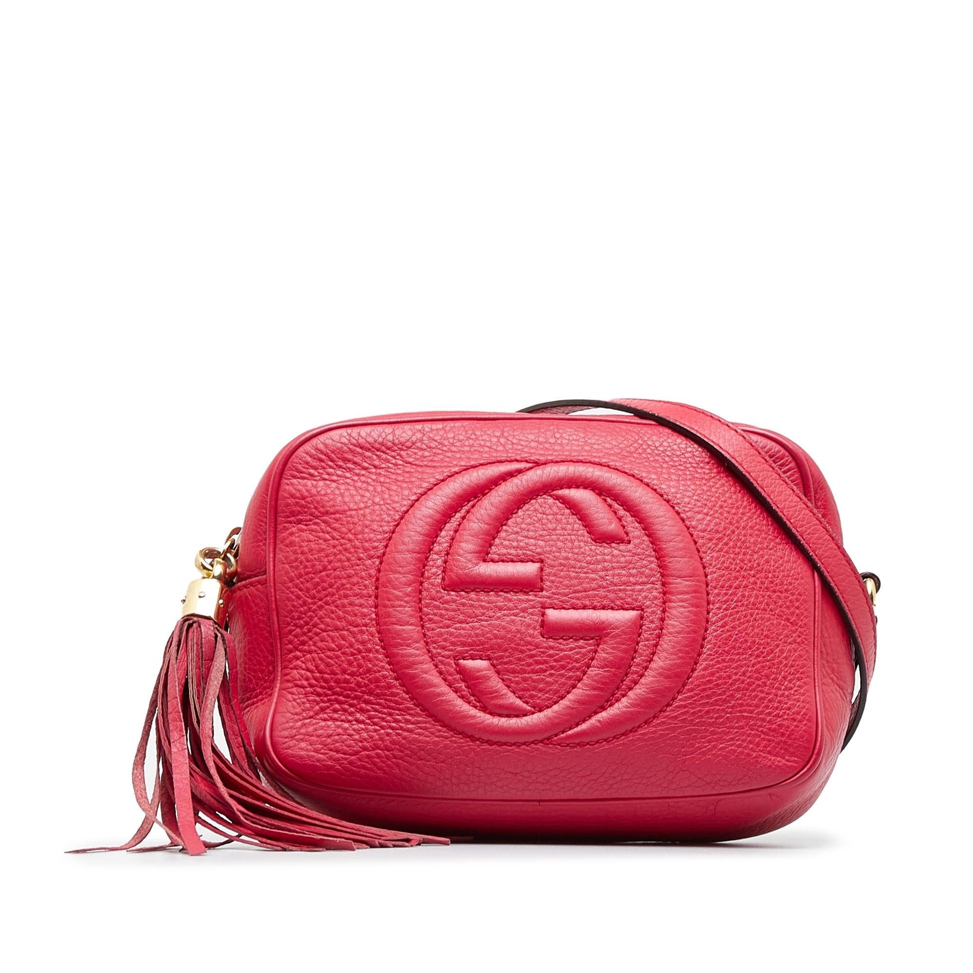 Gucci Soho Disco SHG-83ZIYq Calf Red Crossbody Bag