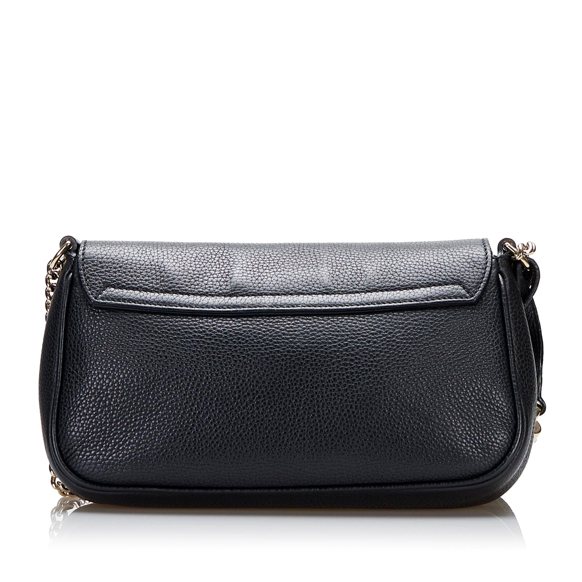 Gucci Soho SHG-hBJ0wb Calf Black Chain Flap Crossbody Bag