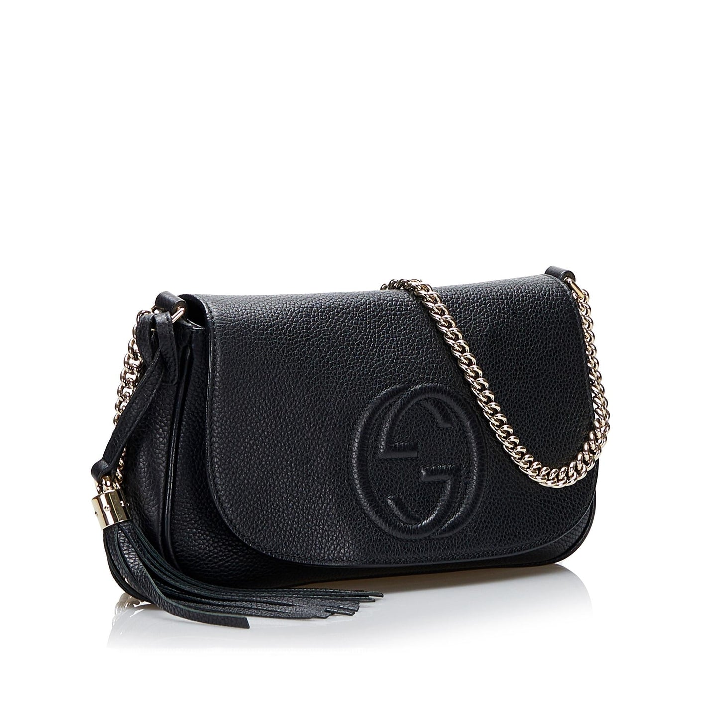 Gucci Soho SHG-hBJ0wb Calf Black Chain Flap Crossbody Bag