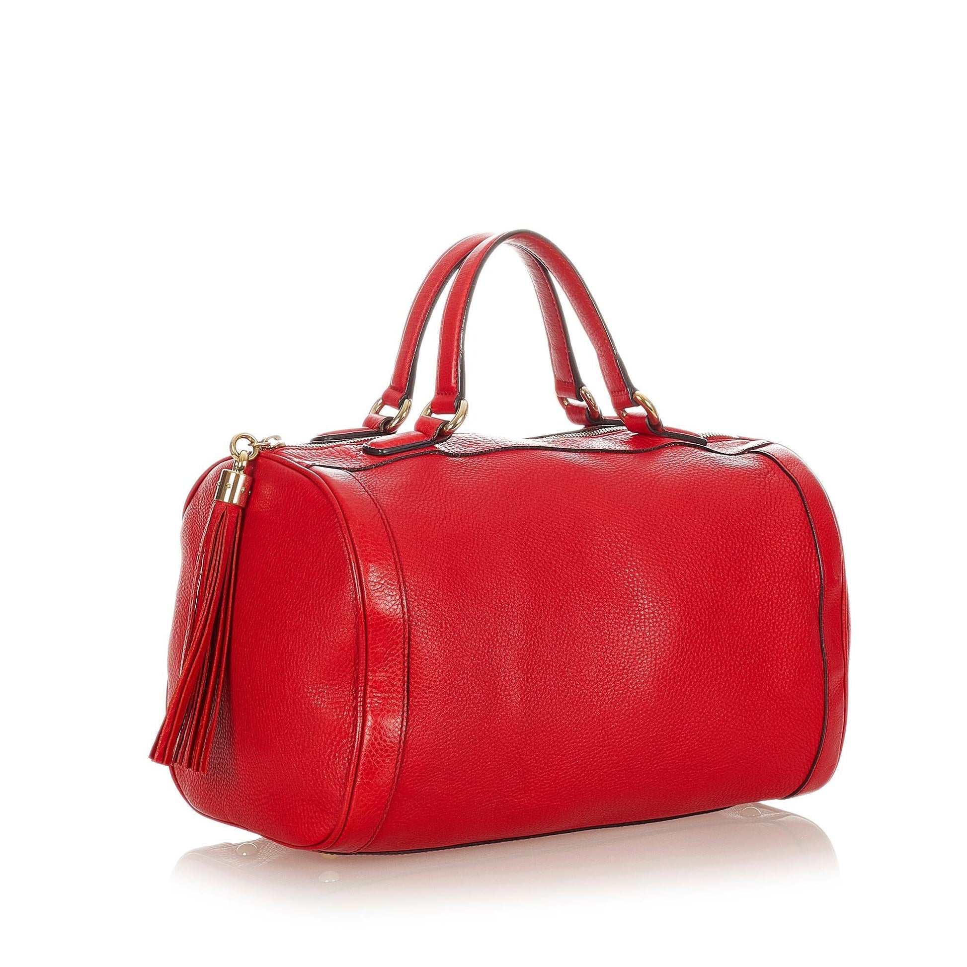 Gucci Soho Boston SHG Leather Calf Red Satchel Bag