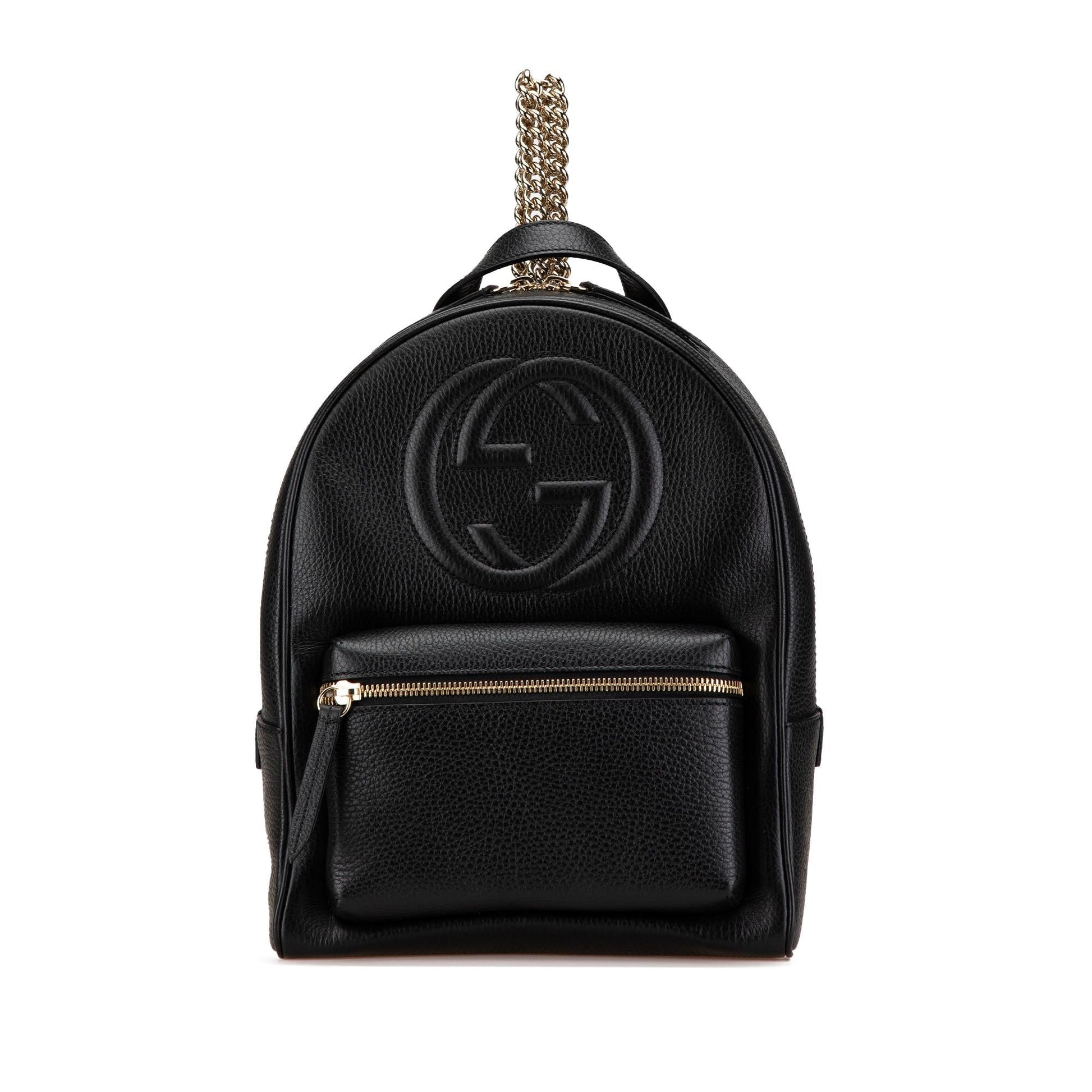 Gucci Soho Backpack Leather Calf Black Chain