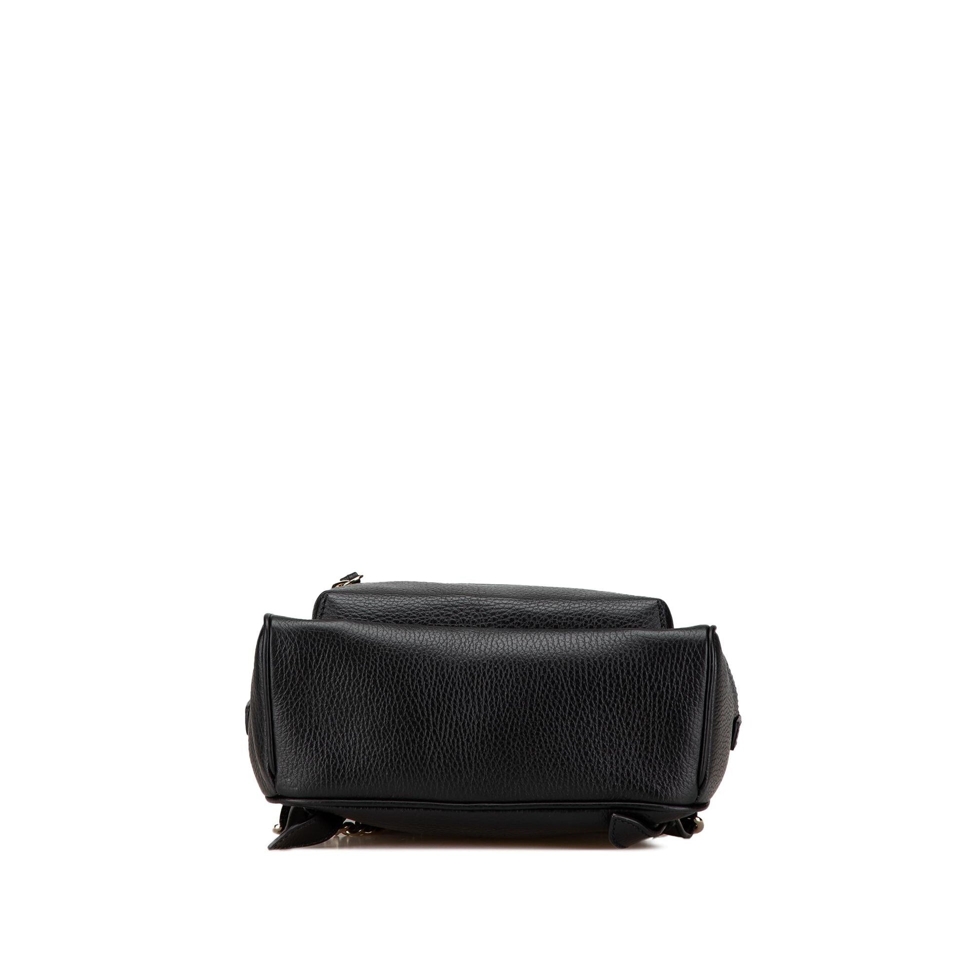 Gucci Soho Backpack Leather Calf Black Chain Backpack 1