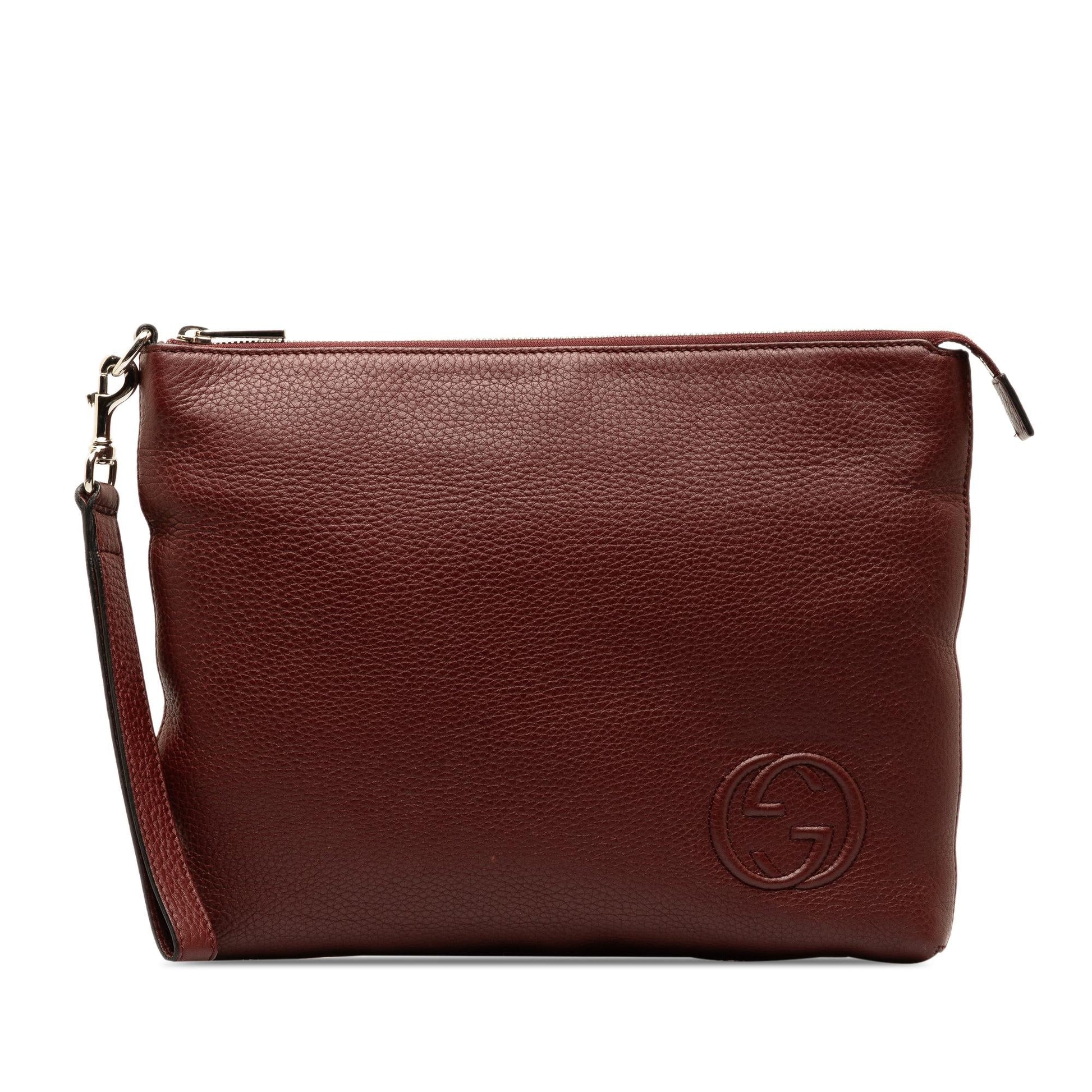 Gucci Soho SHG-x8q0VR Leather Calf Red Clutch Bag