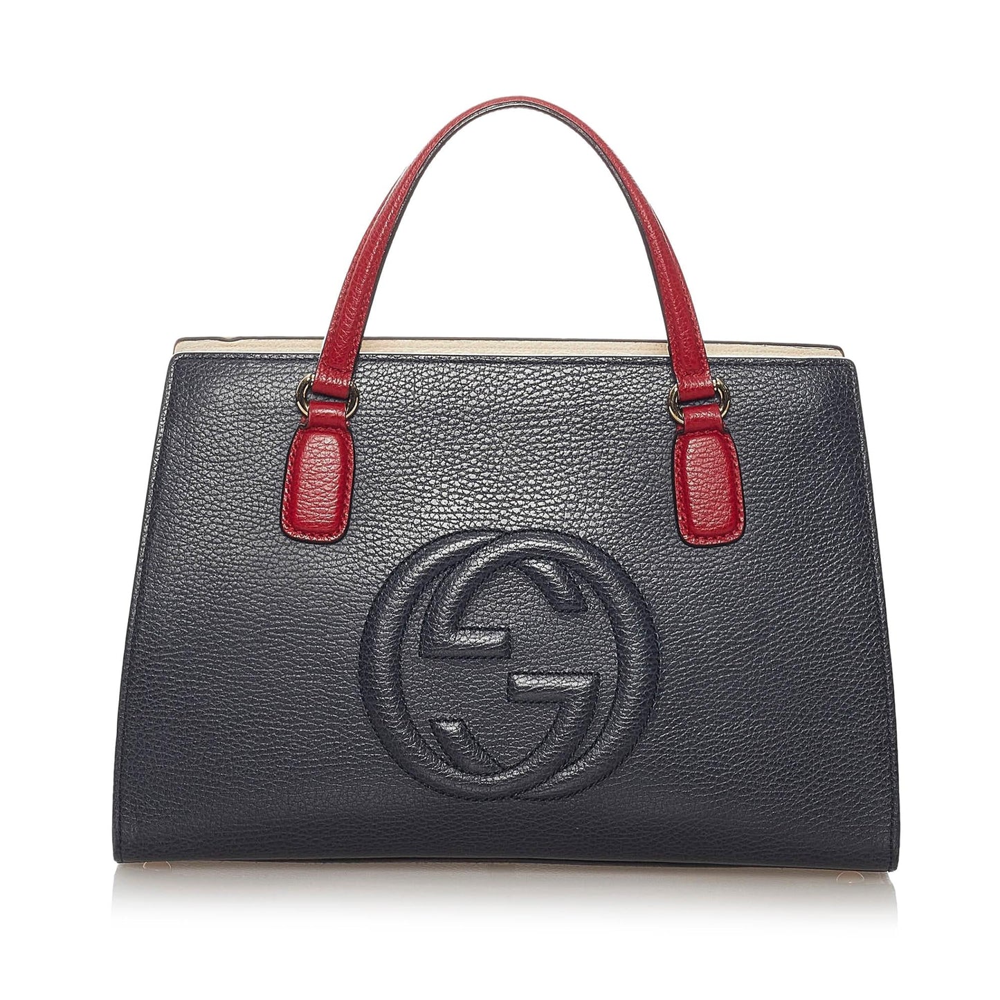 Gucci Soho SHG Leather Calf Black Red Satchel Bag