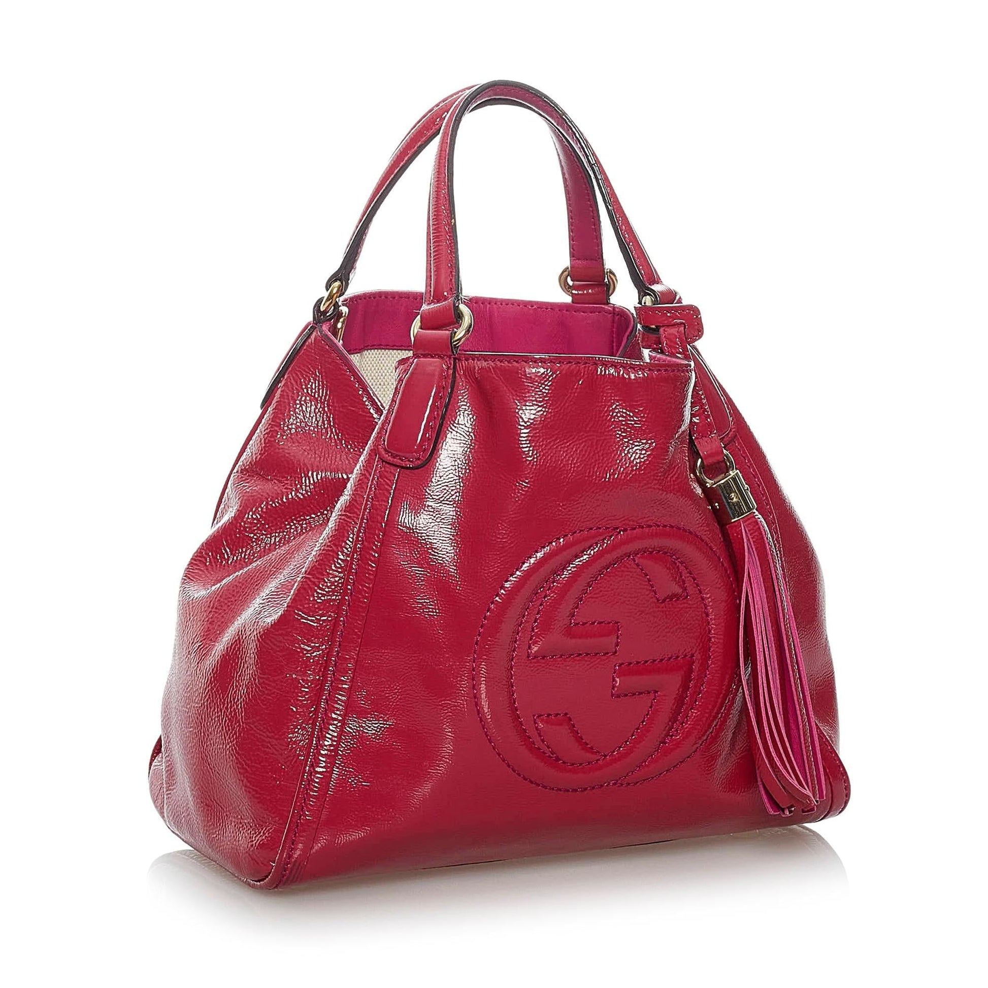 Gucci Soho SHG Leather Patent Pink Satchel Bag Satchel Shg