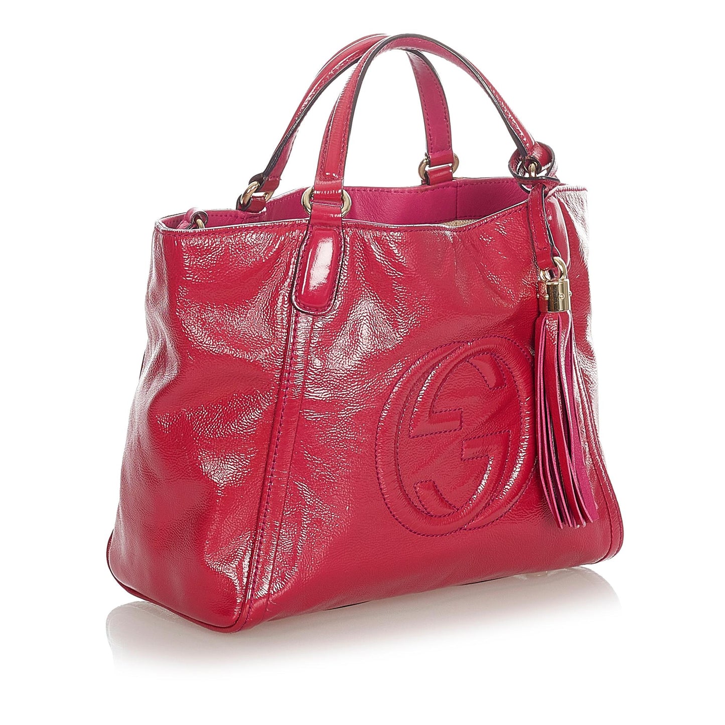 Gucci Soho SHG Leather Patent Red Satchel Bag