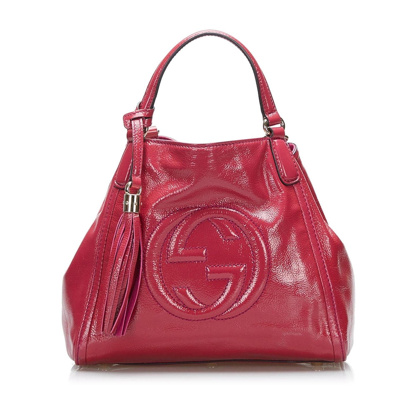 Gucci Soho SHG-VqP1mv Leather Patent Red Satchel Bag