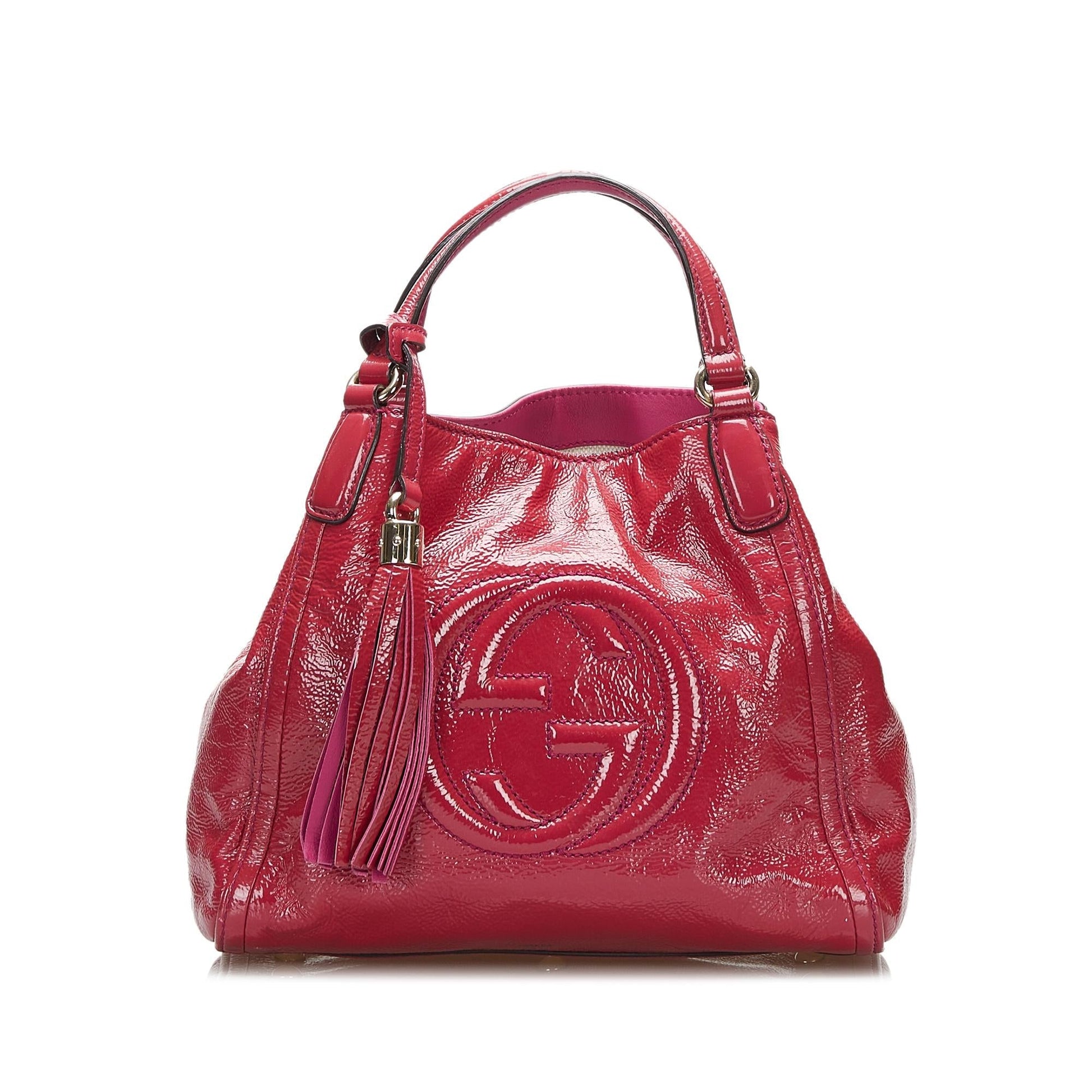 Gucci Soho SHG-o9YYd4 Leather Patent Red Satchel Bag