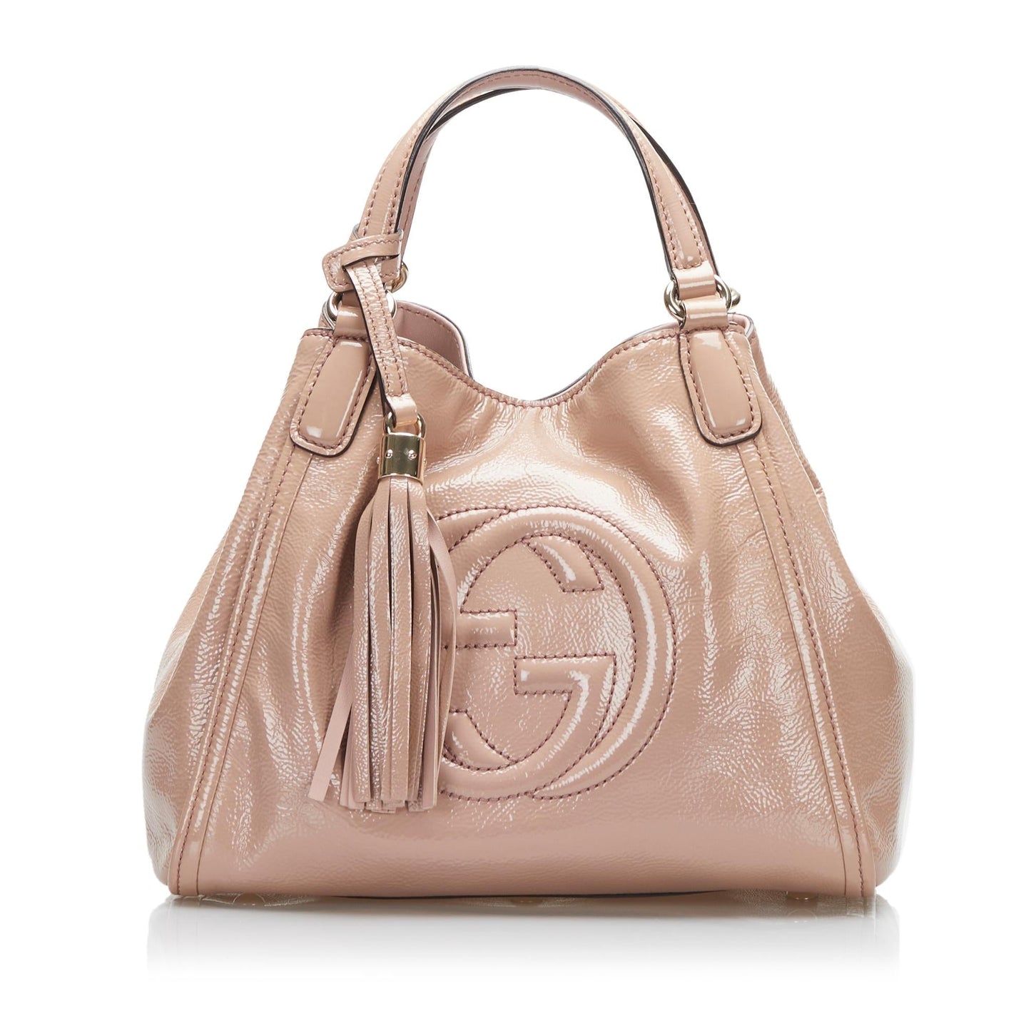 Gucci Soho SHG-QshnAr Leather Patent Pink Satchel Bag
