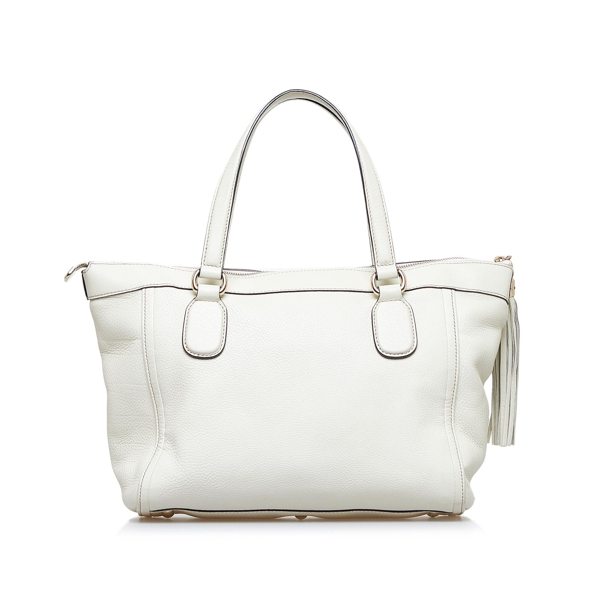 Gucci Soho SHG-b0jBug Calf White Tote Bag