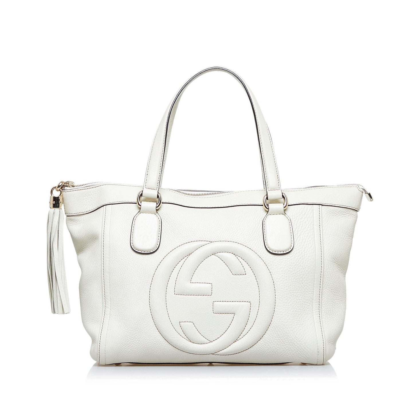 Gucci Soho SHG-b0jBug Calf White Tote Bag