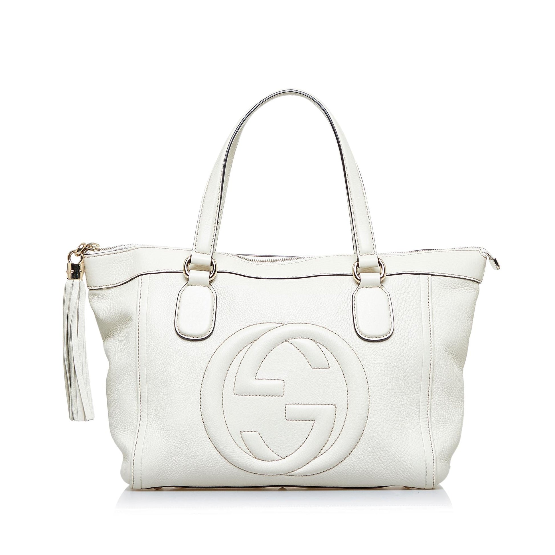 Gucci Soho SHG-b0jBug Calf White Tote Bag