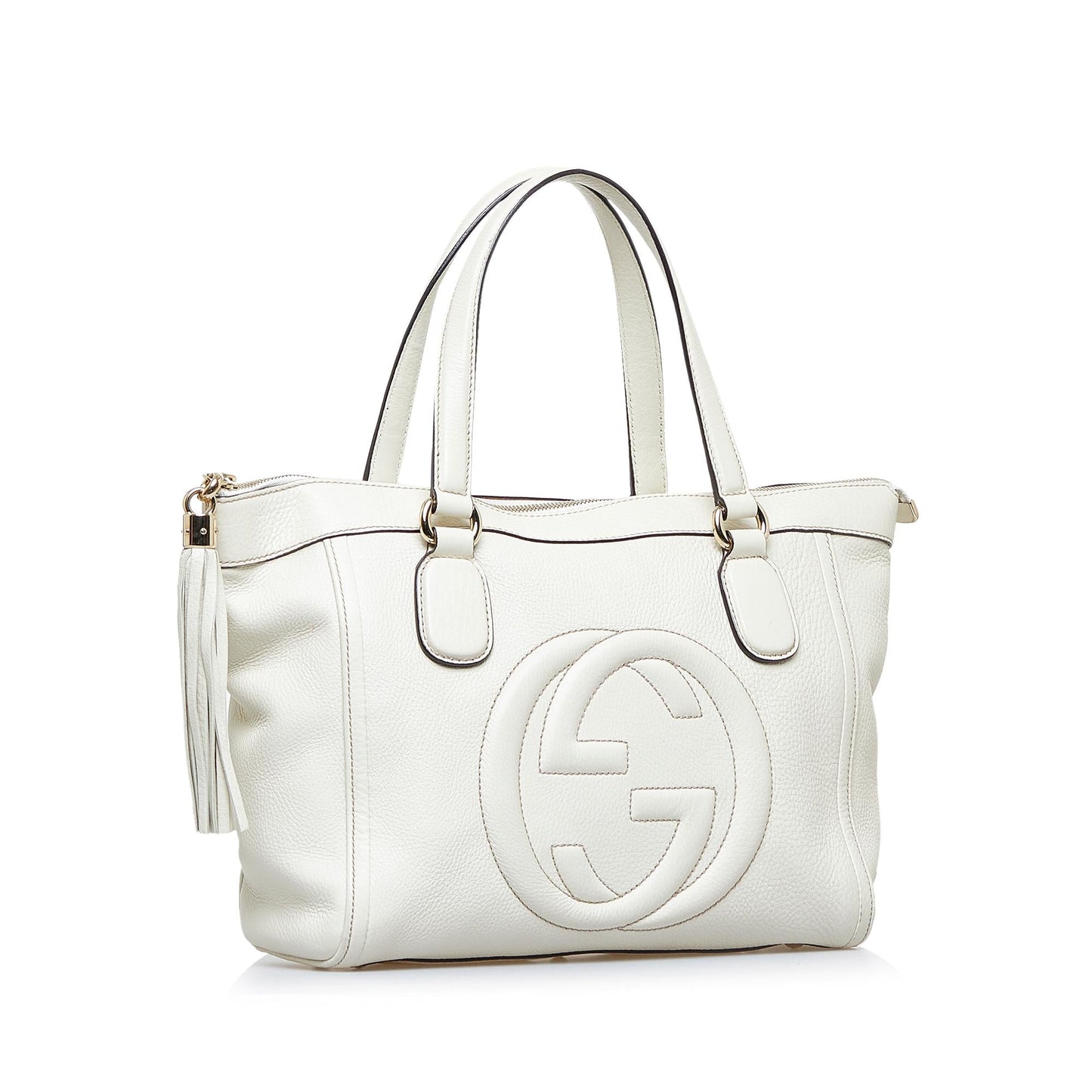 Gucci Soho SHG-b0jBug Calf White Tote Bag