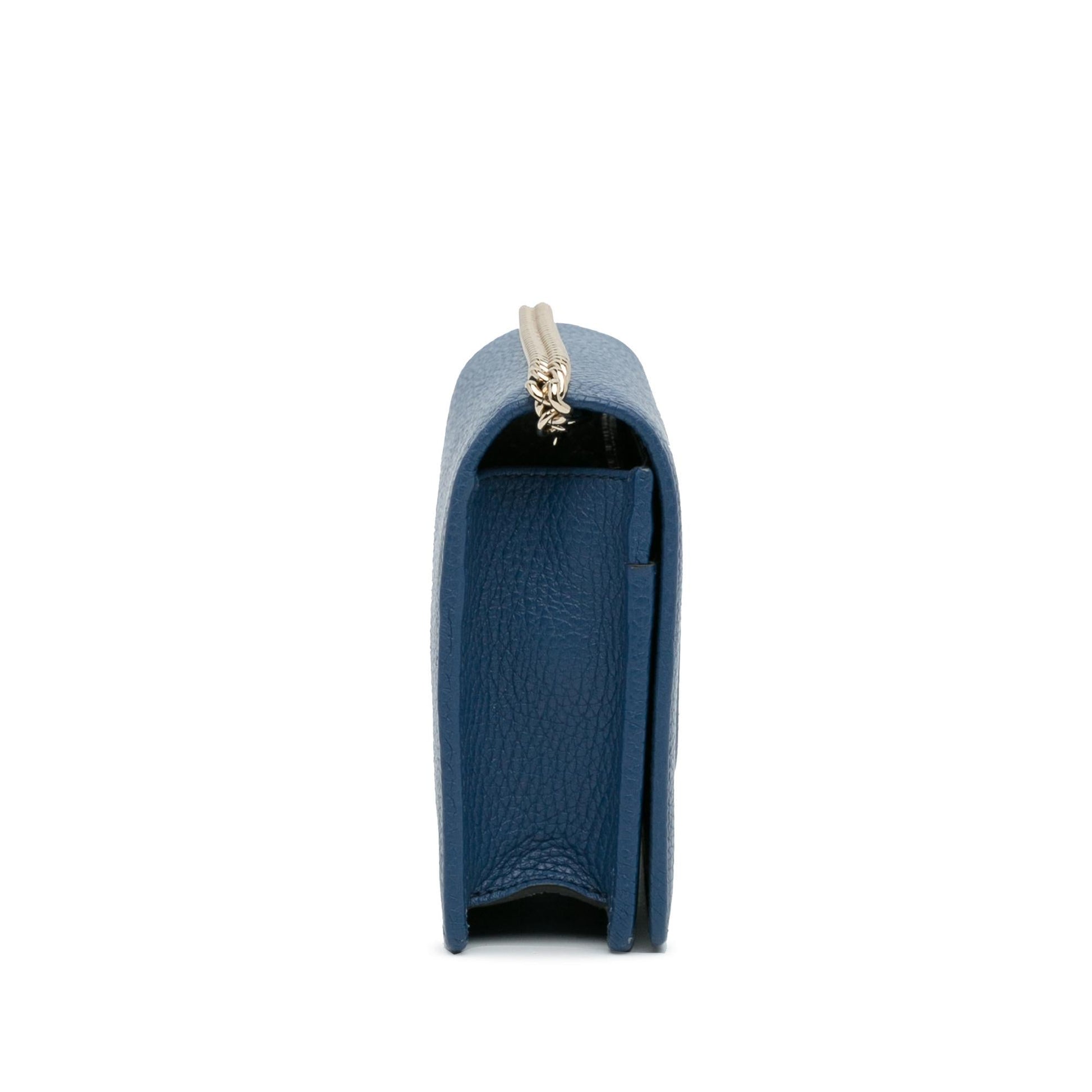 Gucci Soho Wallet on SHG-VZMdHa Calf Blue Chain Crossbody Bag