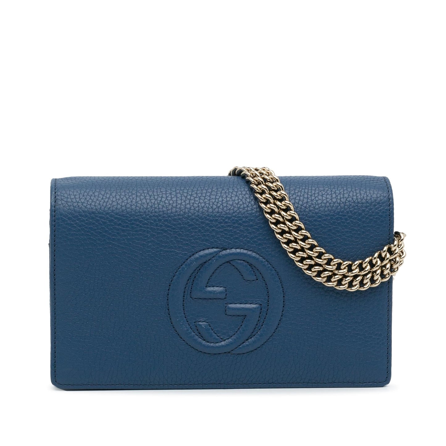 Gucci Soho Wallet on SHG-VZMdHa Calf Blue Chain Crossbody Bag