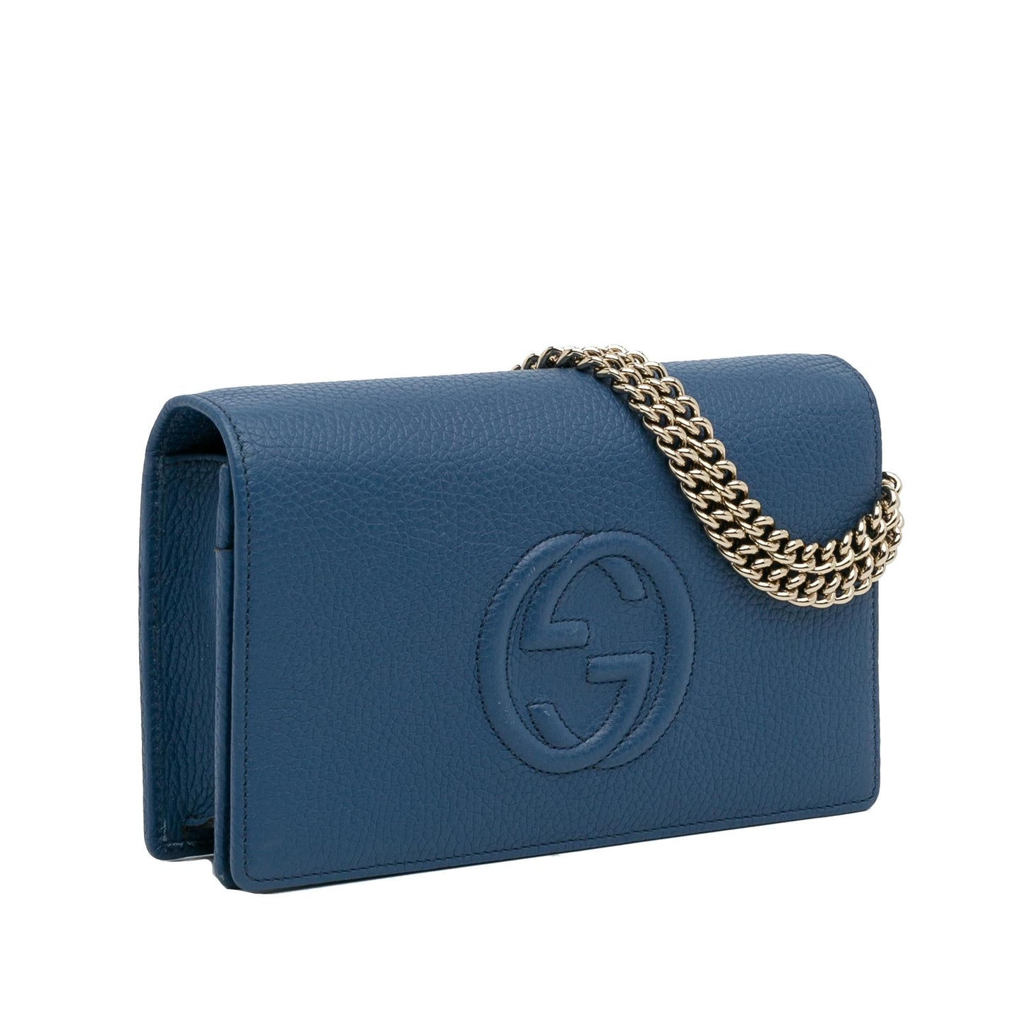 Gucci Soho Wallet on SHG-VZMdHa Calf Blue Chain Crossbody Bag
