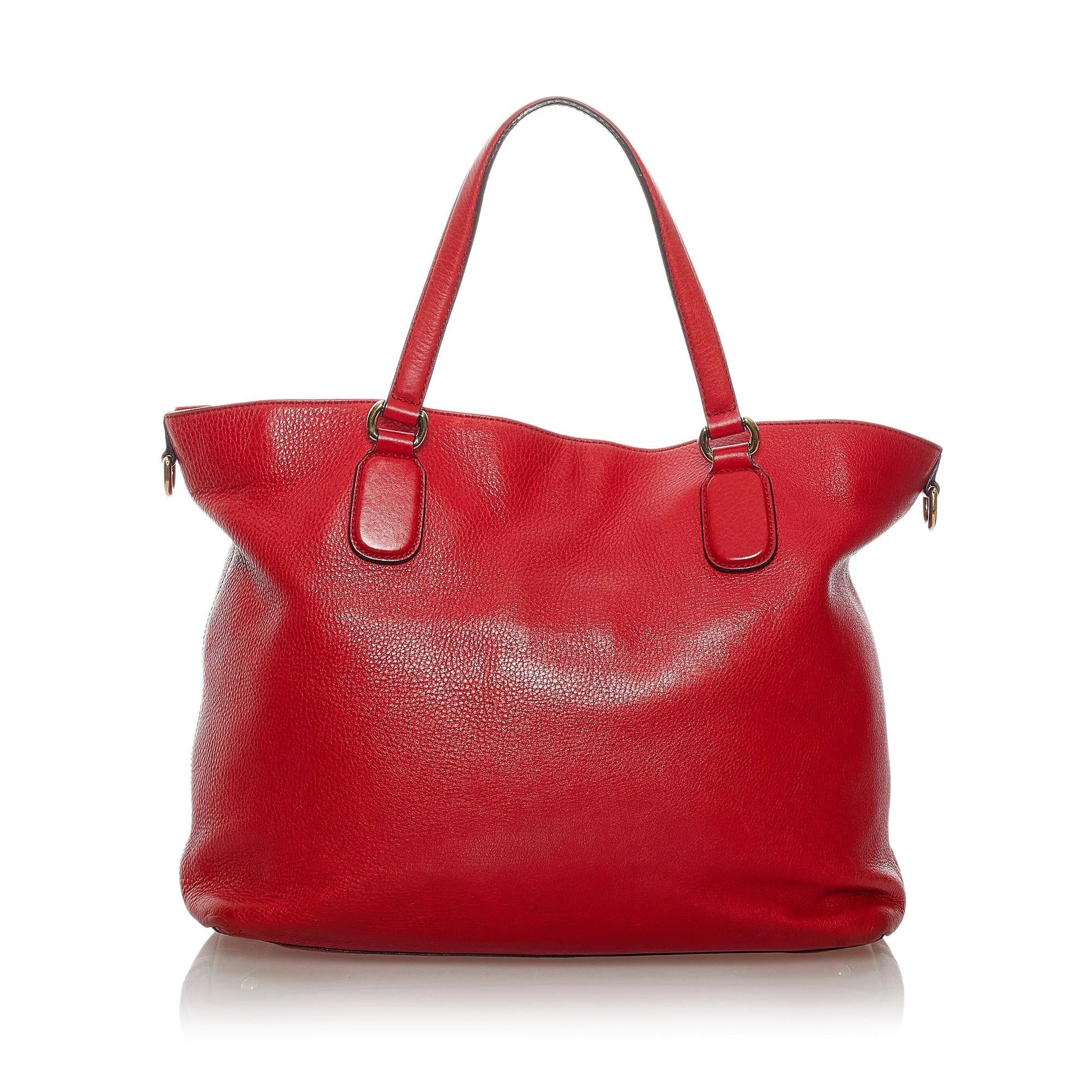 Gucci Soho Working SHG Leather Calf Red Tote Bag