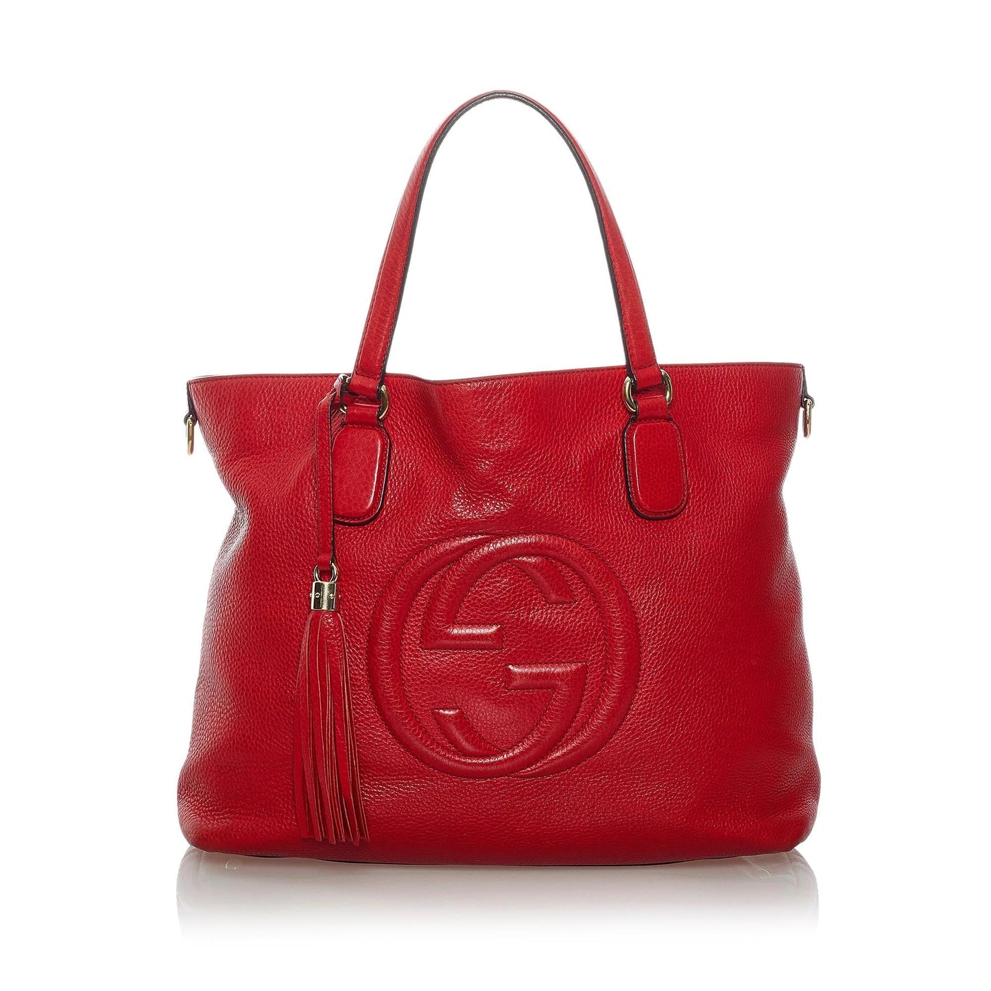 Gucci Soho Working SHG Leather Calf Red Tote Bag