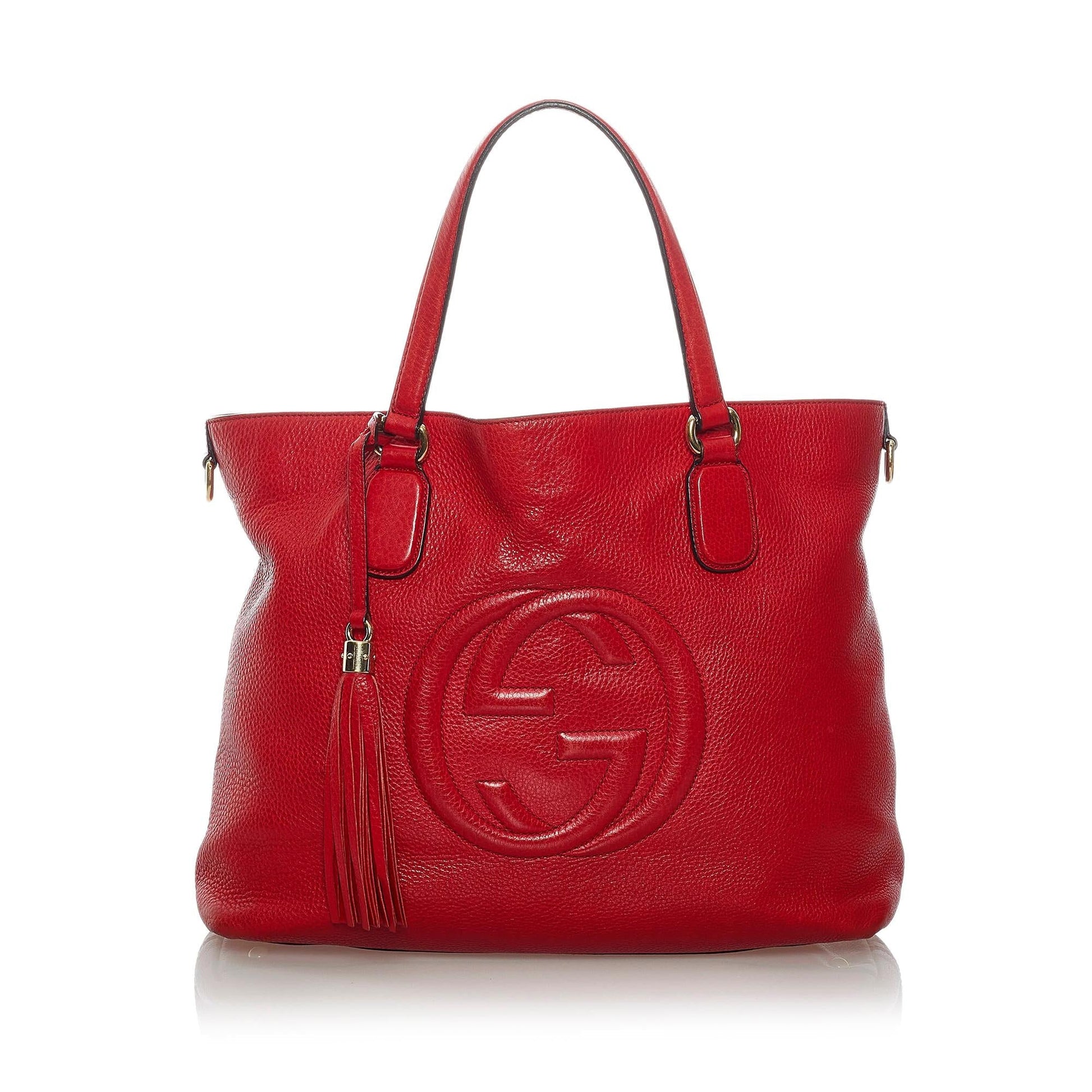 Gucci Soho Working SHG Leather Calf Red Tote Bag