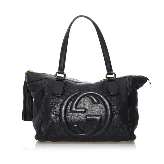 Gucci Soho Working SHG Leather Calf Black Tote Bag