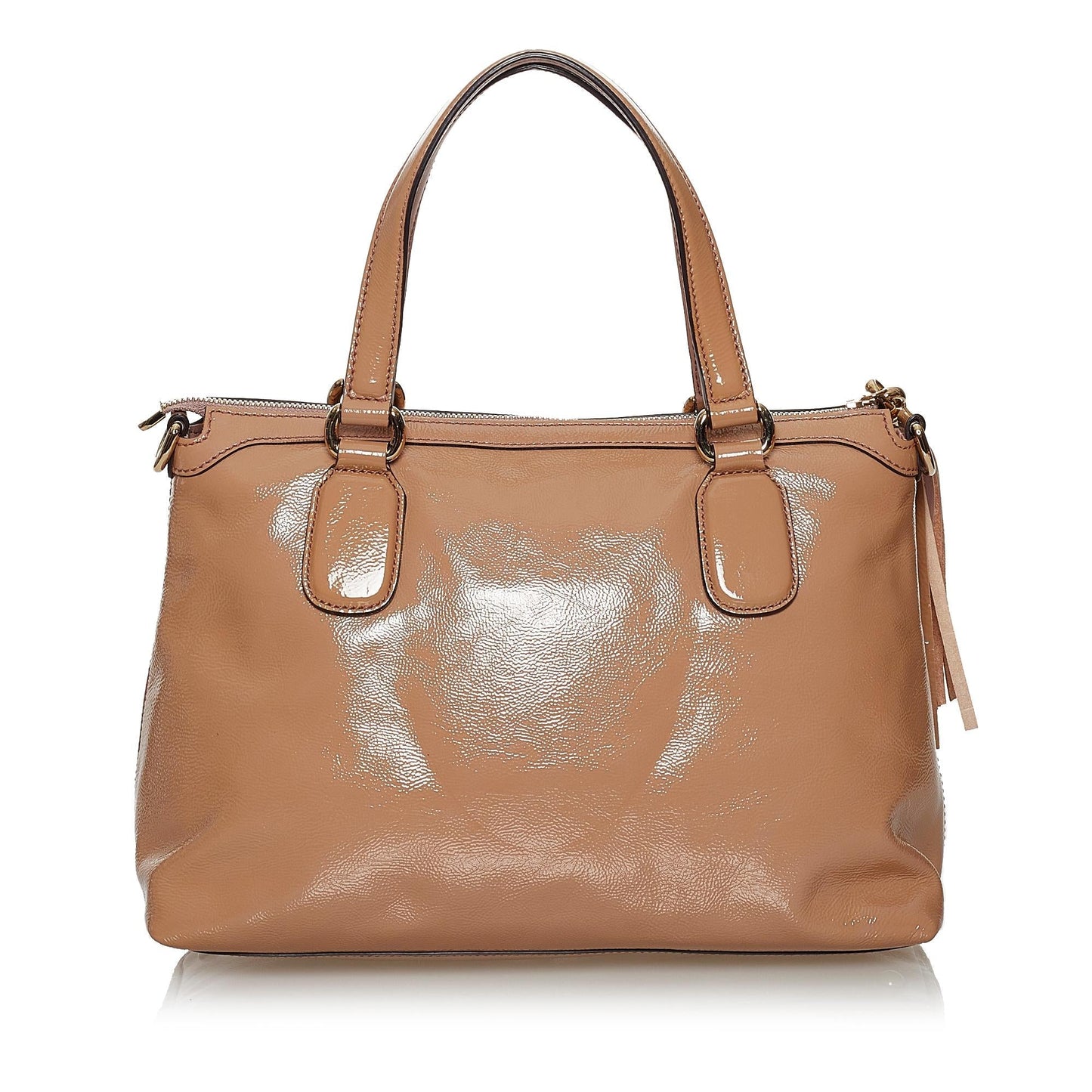 Gucci Soho Working SHG Leather Patent Brown Satchel Bag